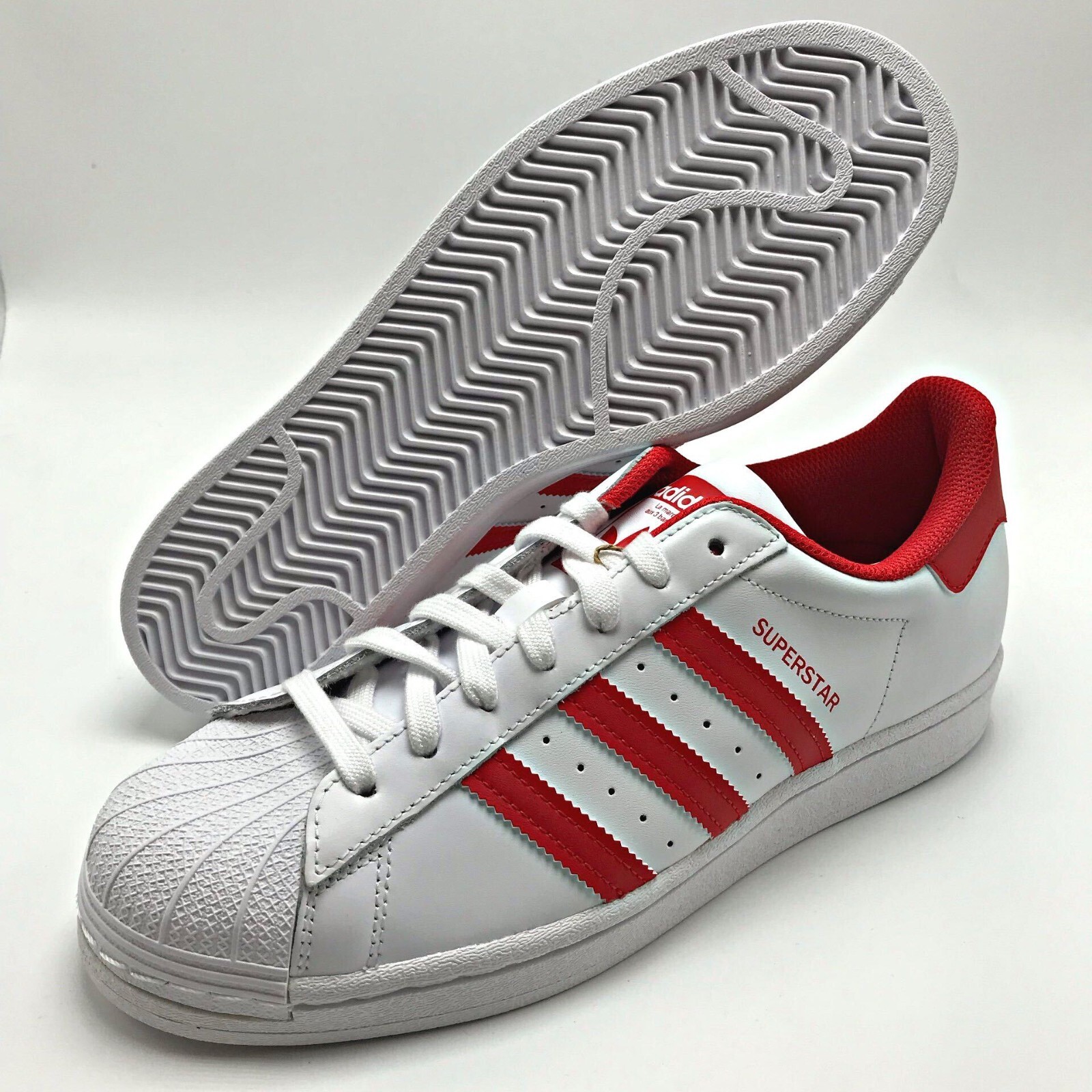 ADIDAS Originals Superstar Cloud White Vivid Red GZ3741 Men’s sz 8-13