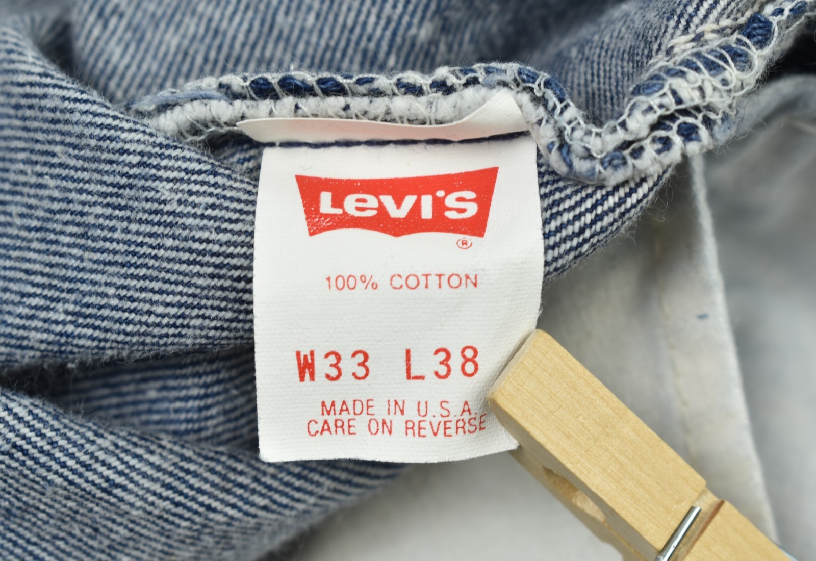 VTG Levi’s 501xx Denim Jeans 31 x 34.75 (33×38) Made in USA Fuzzy 100% Cotton