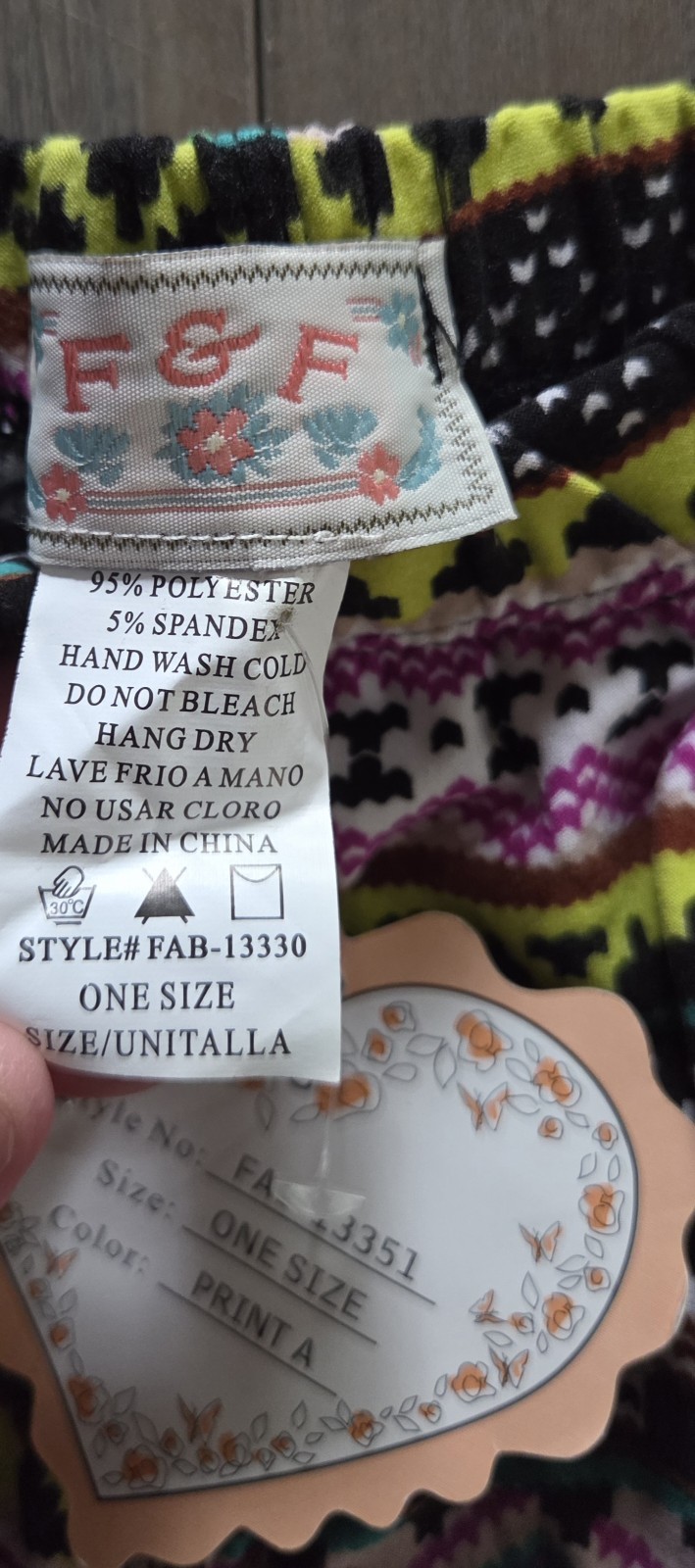 Fabric & Fabric Aztec Print Jacquard Knit Pattern Leggings- One Size- NWT