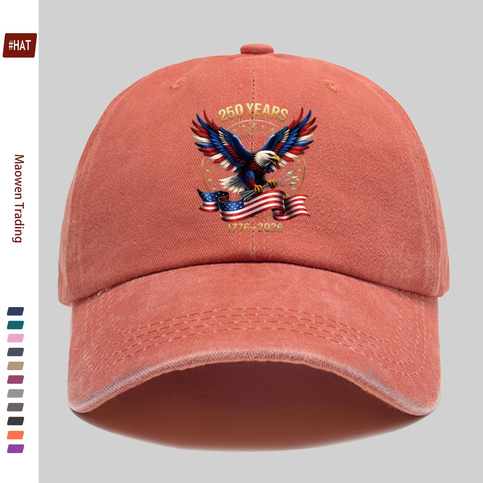 USA 250th Anniversary Hat 1776-2026 American Independence Eagle Flag Baseball Ca