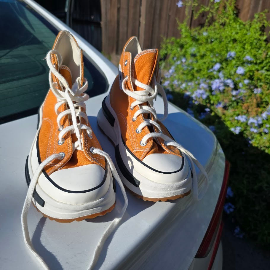 Converse Run Star Legacy CX Platform Shoes Womens 9 Mens 7.5 Orange Amber A00853