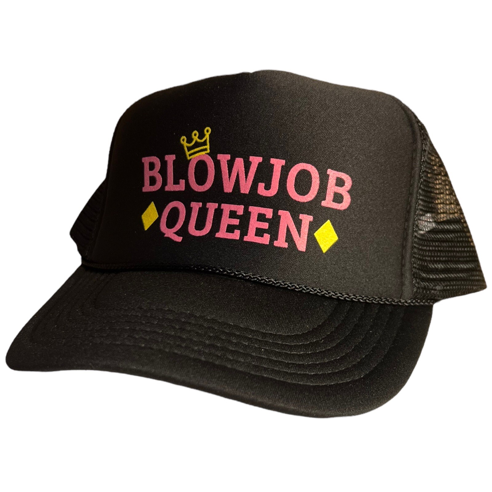 Funny Trucker Hat Blowjob Queen snapback hat White Trash Party Bachelorette cap