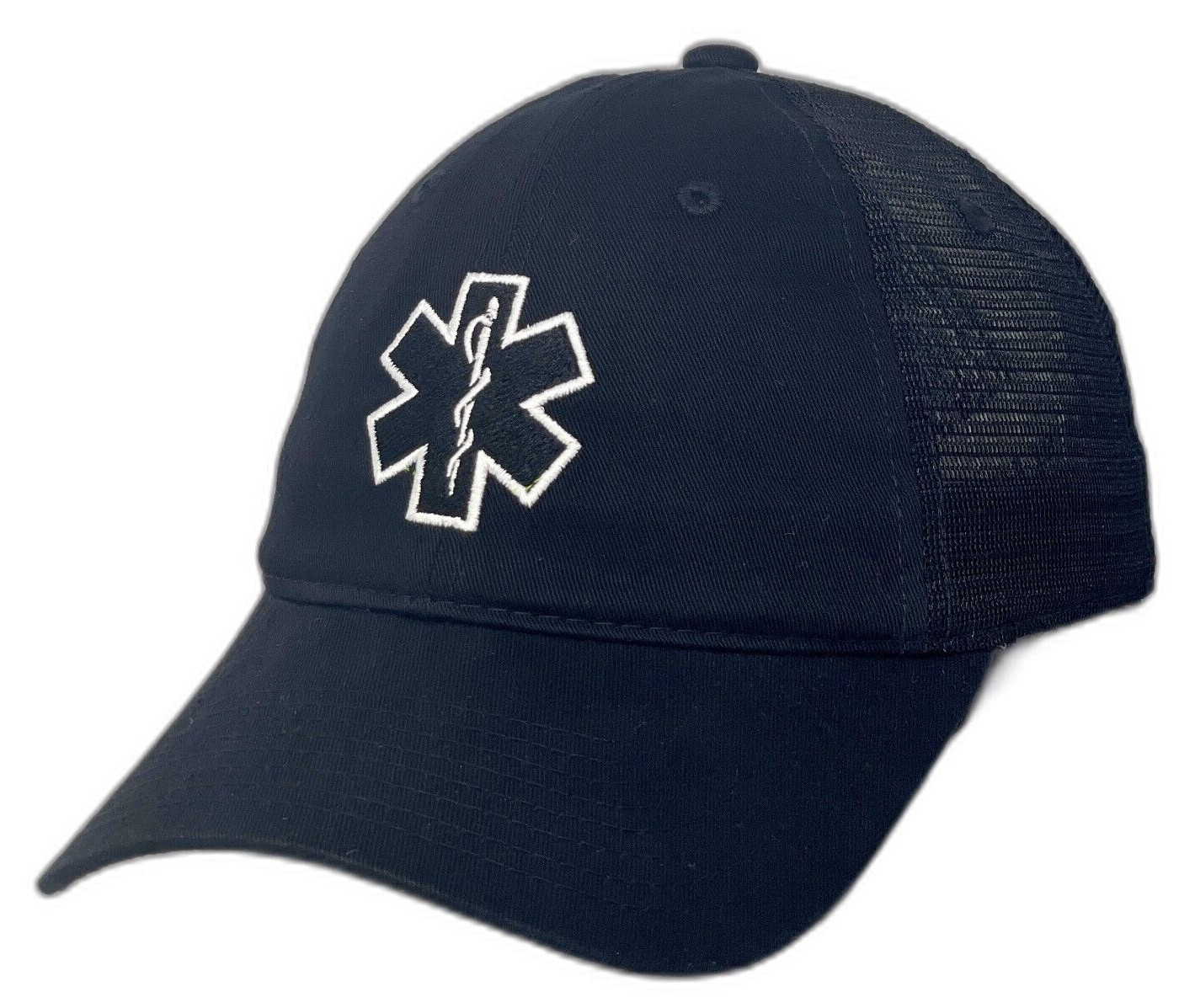 Emergency Medical Technician EMT Cross EMS Paramedic Polo Mesh Trucker Cap Hat