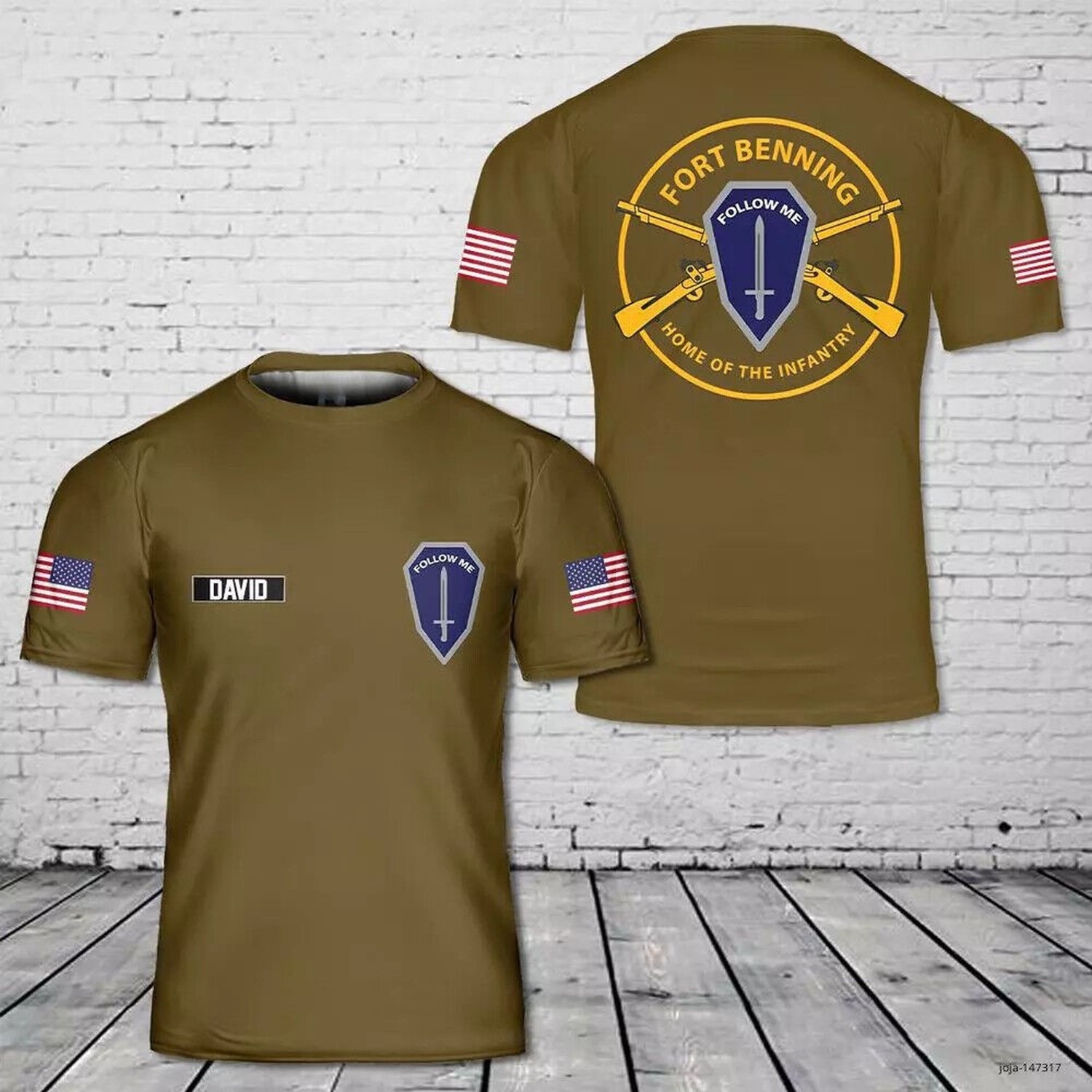 Custom Name US Army Fort Benning Infantry T-Shirt Unisex Tee Shirt All Size Gift