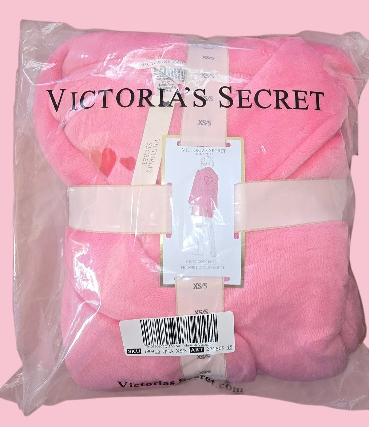 Victoria’s Secret Cozy Short Plush Bath Robe Iconic XS/S M/L NWT