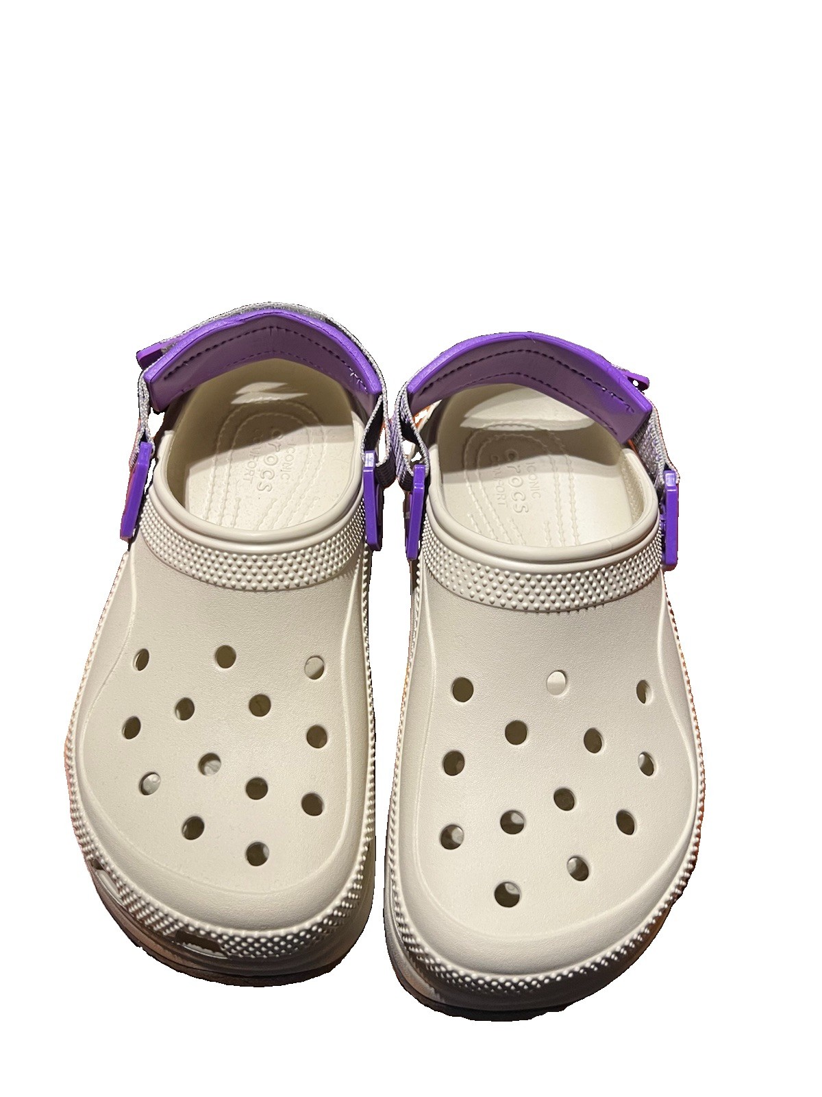 Crocs Hiker Escape Clogs Unisex Womens 10/Mens 8 Beige Purple Platform Comfort