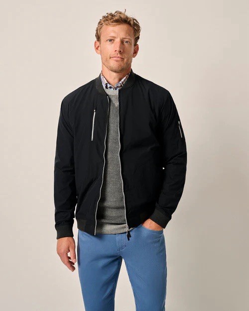 Johnnie O Corsair Bomber Jacket Black Men’s Size M