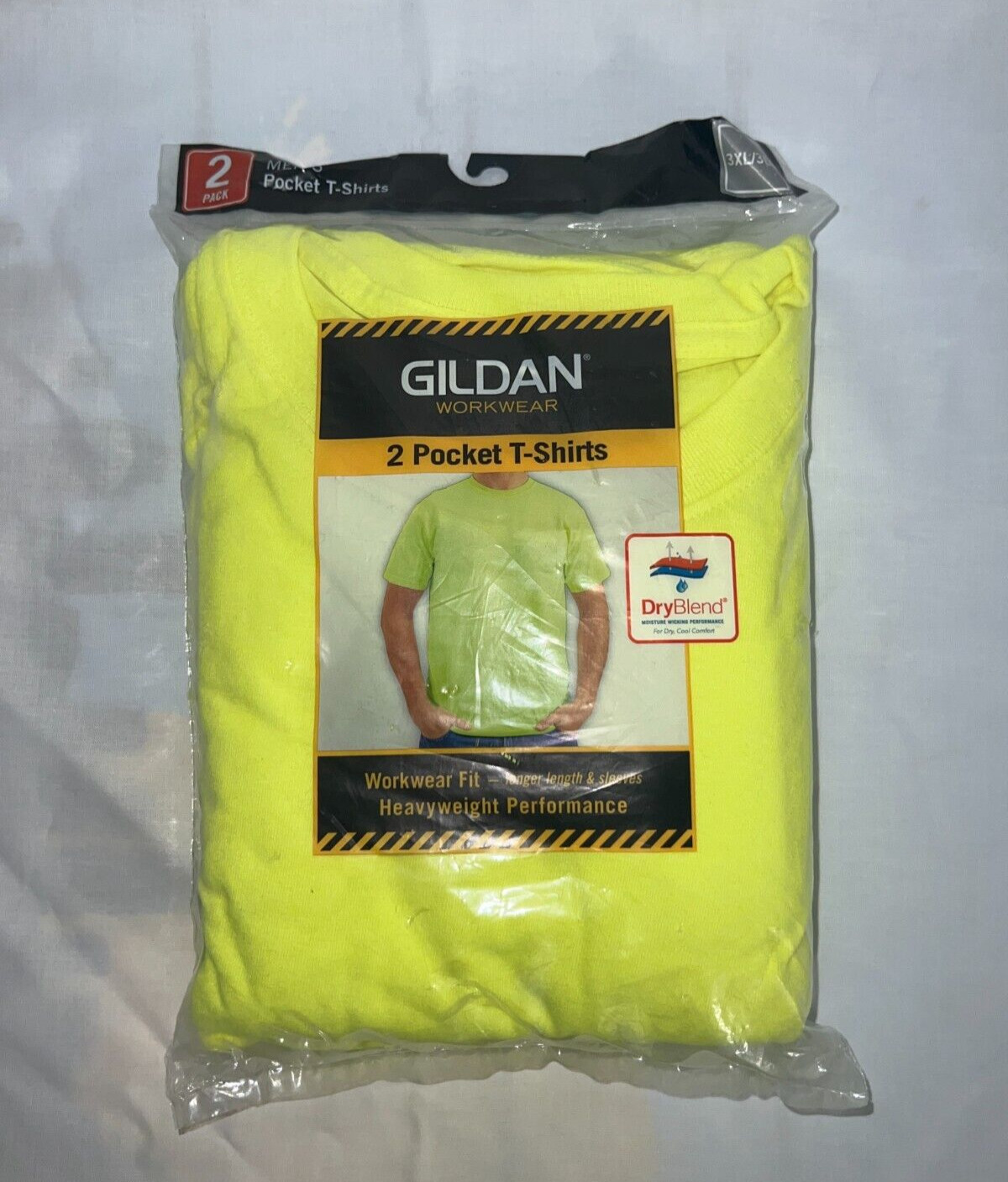 Gildan 2 Pocket T-Shirts Dryblend Yellow Size 3XL