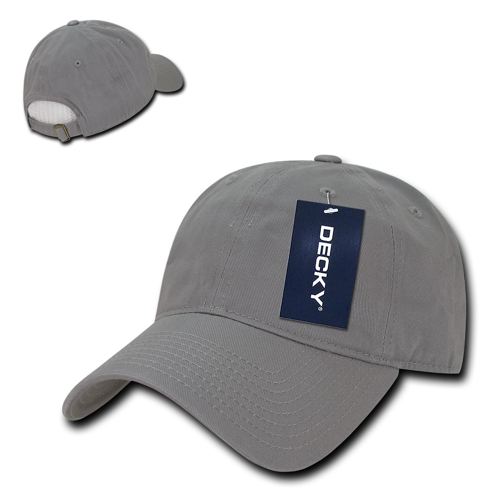 Gray Plain Solid Blank Washed Cotton Polo Style Low Crown Baseball Ball Cap Hat