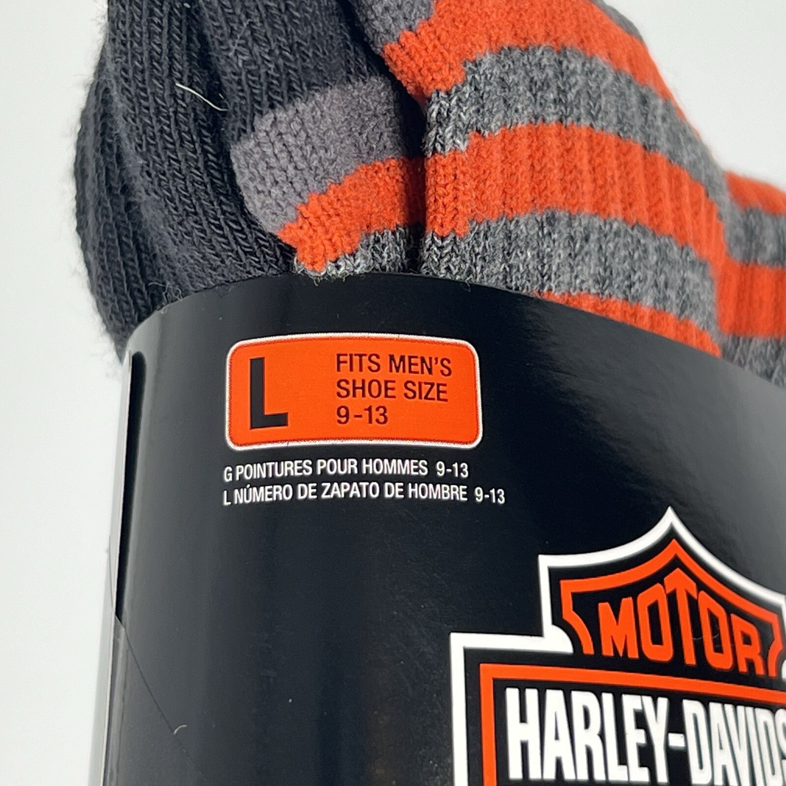 Harley Davidson Socks, Men’s Large, 2 Pair NEW! Made In USA Slightly Irregular