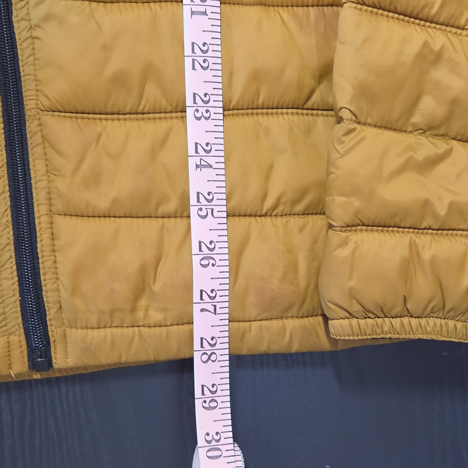 DKNY Men’s Gold Packable Insulated Puffer Jacket Zip Stand-Up Collar L #0046