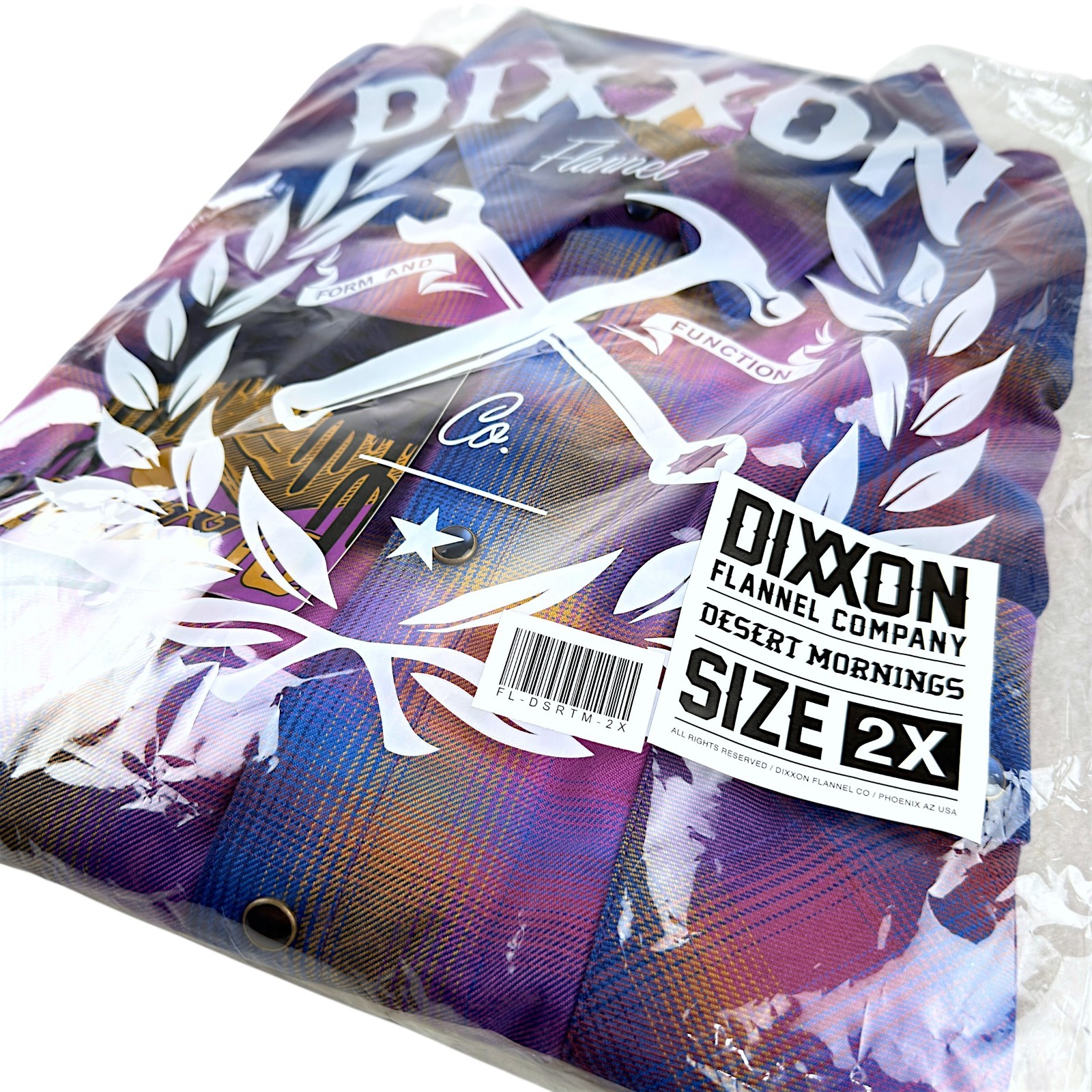 Dixxon Flannel “Desert Mornings” Men’s 2XL XXL Plaid Snap Button Shirt SOLD OUT