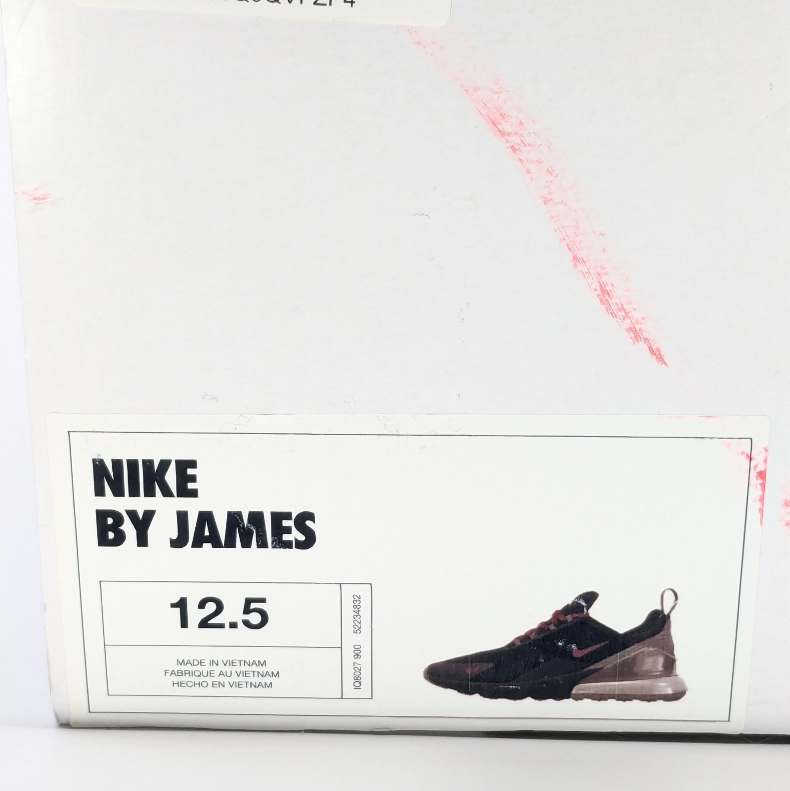 Nike Air Max 270 By You Low Black Burgundy Shoes Mens Size 12.5 IQ8027-900