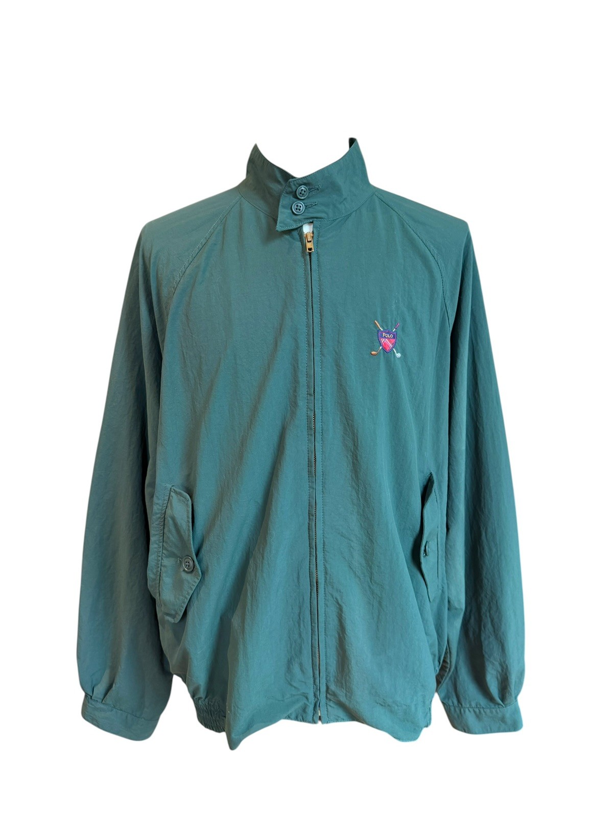 VTG Polo Ralph Lauren Jacket Men XL Green Bi Swing Bomber Made in USA Golf Crest