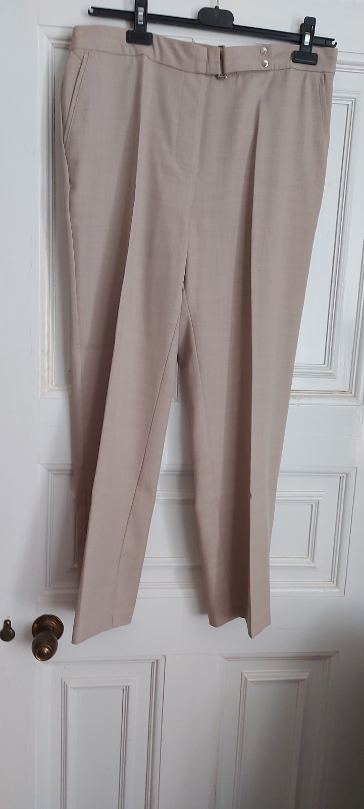 WOMENS TROUSERS HALF ELASTICATED STRETCH WAIST WORK OFFICE POCKETS PANTS 16