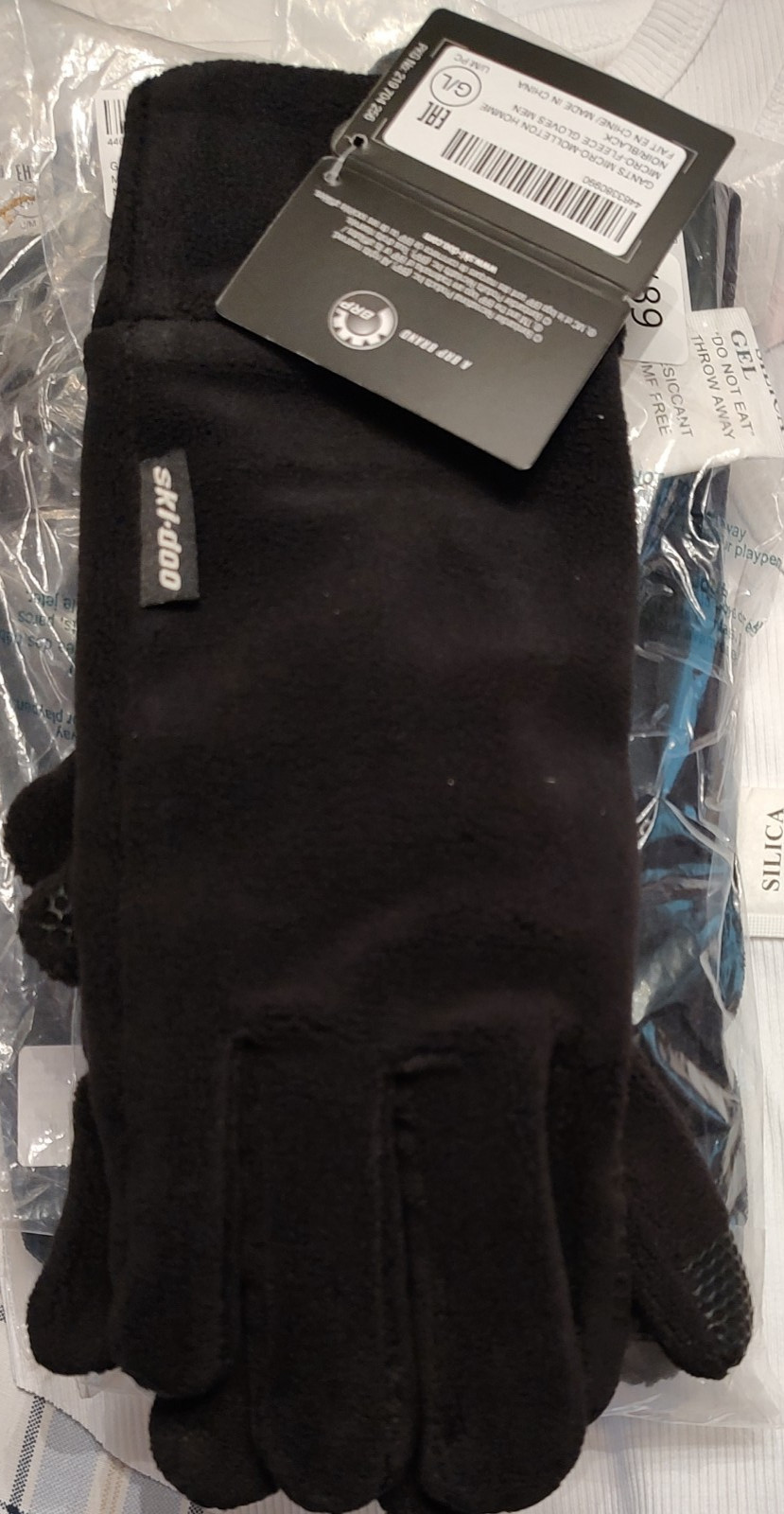 1 pair Micro-Fleece Gloves Men Size LARGE in Black Color TouchTips Ski-Doo BRP