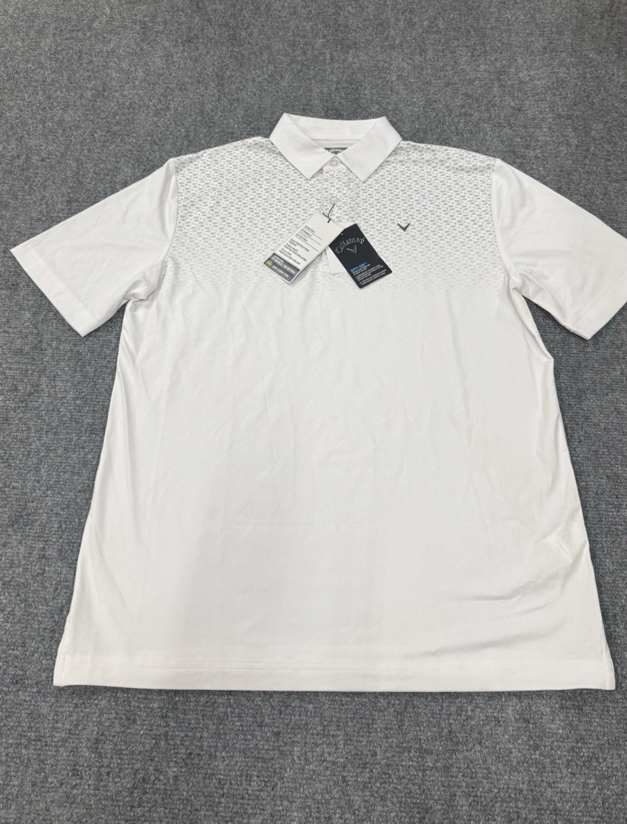 Callaway Men’s Opti-Dri White Golf Polo Size XL Short Sleeve Lightweight
