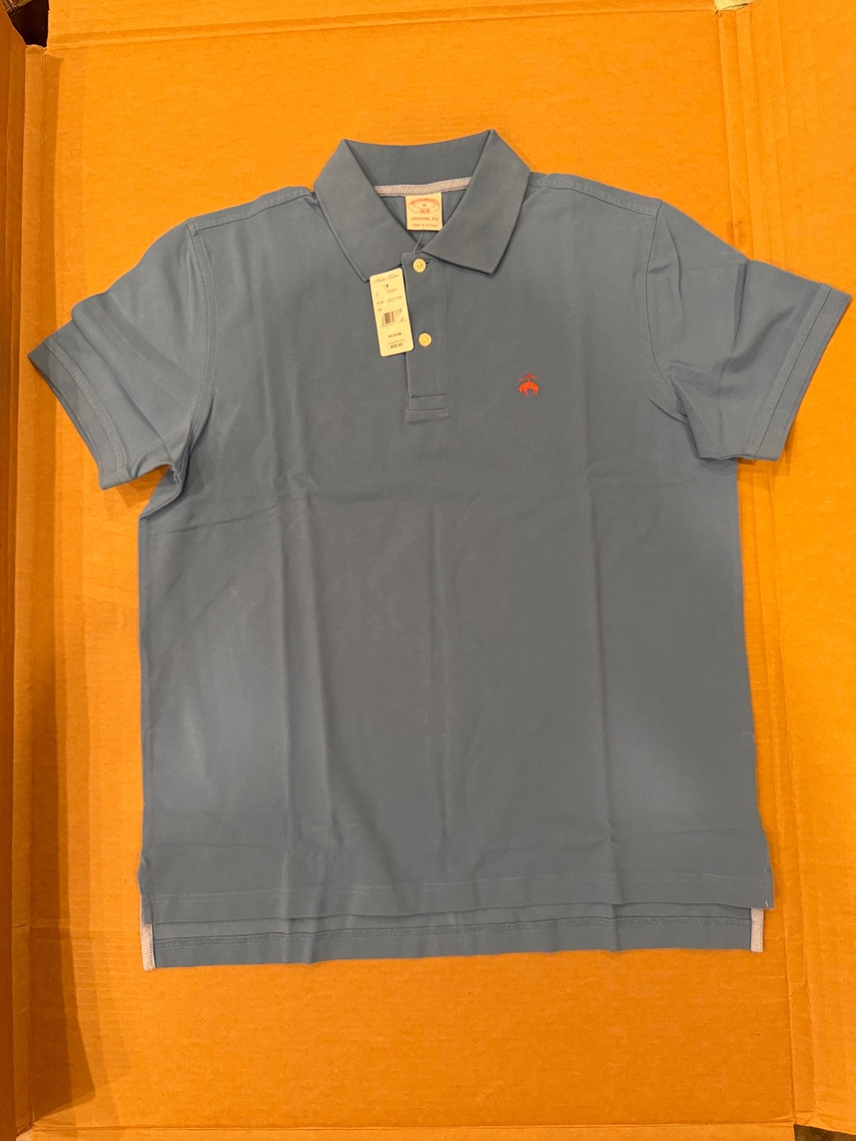 NWT Brooks Brothers 1818 Men (Multi Sizes) PerformancePolo ORIGINAL Light Blue