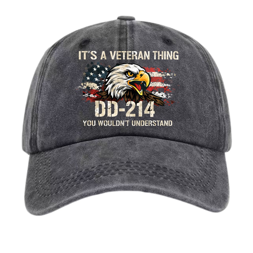 Unisex It’s A Veteran Thing DD-214 Graphic Dad Hat|Military Reunion & Casual Cap