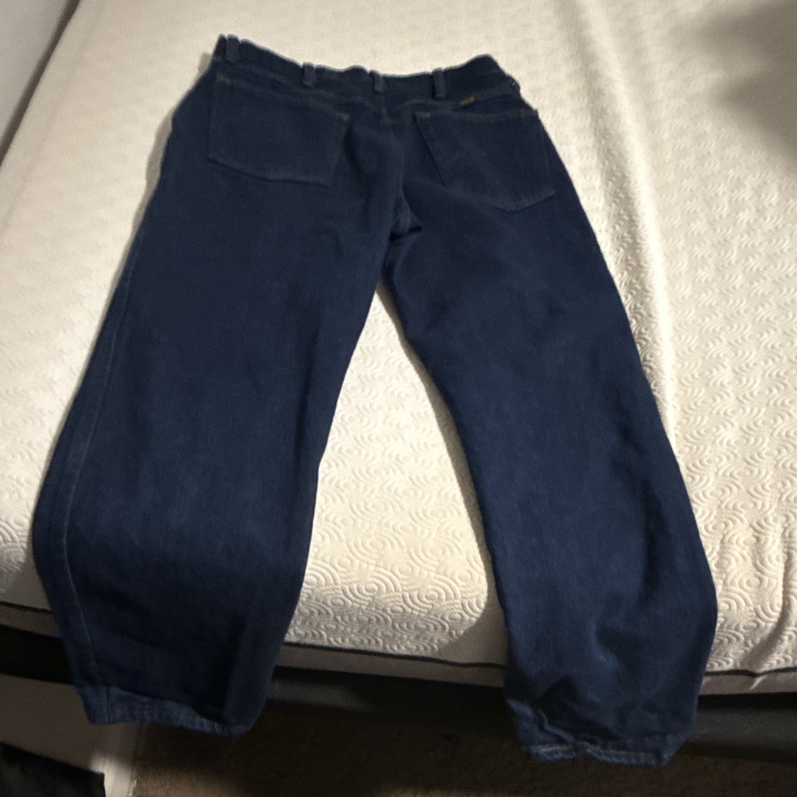 Rustler Classic Men’s Dark Wash Blue Denim Jeans Straight Regular Fit Zip