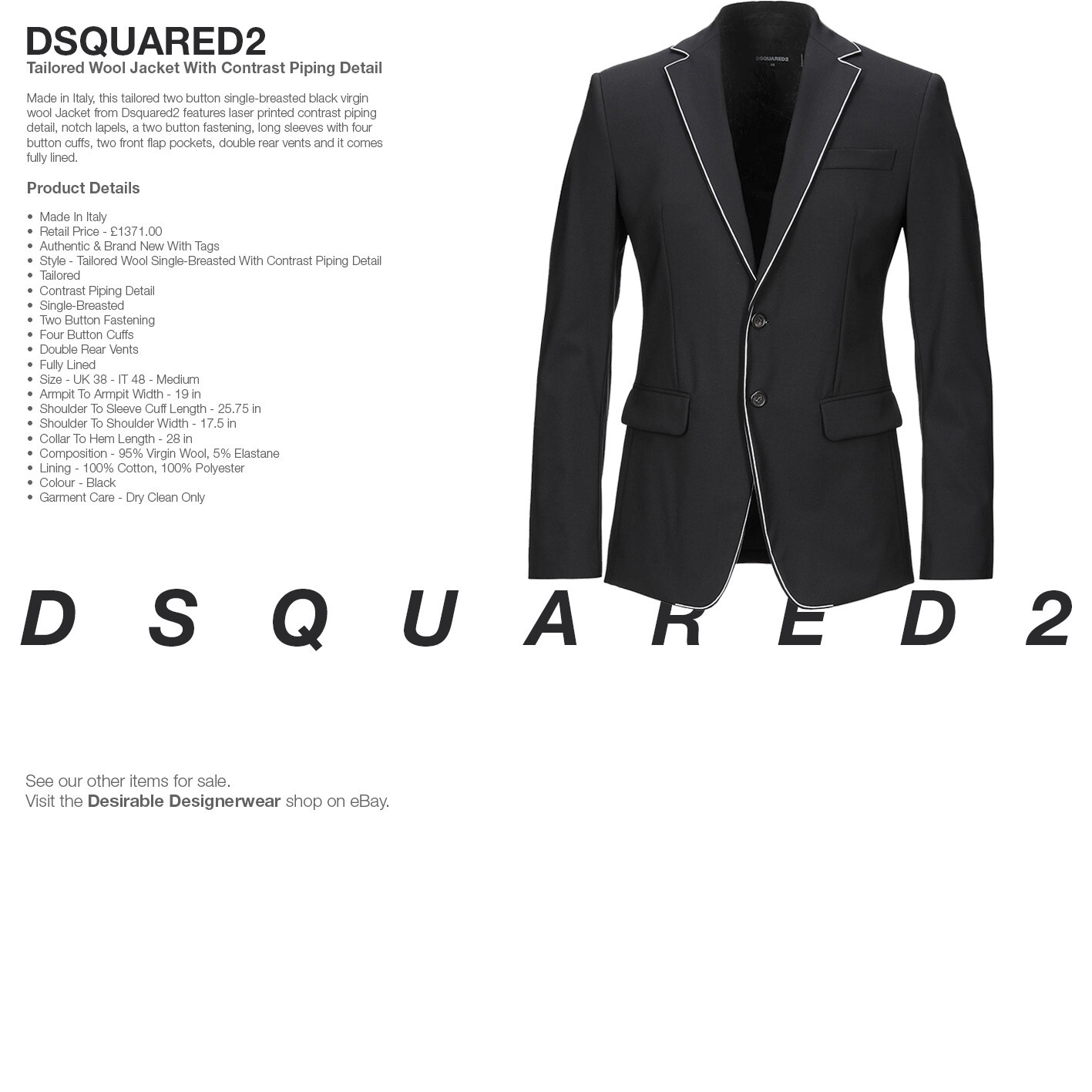 DSQUARED2 Blazer Jacket Two Tone Metallic Silk Bronze Size 48 – RP £1895.00