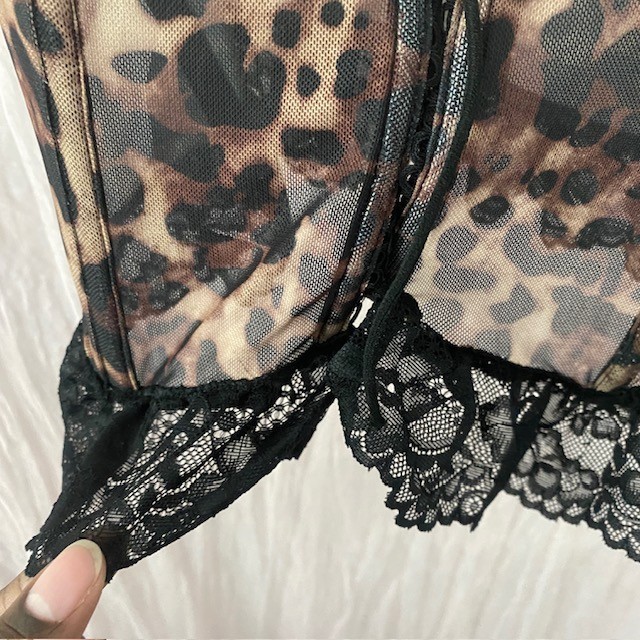 Leopard Print Lace Up Corset Top Indie Sleaze Gothic Glam Fashion Nova XS