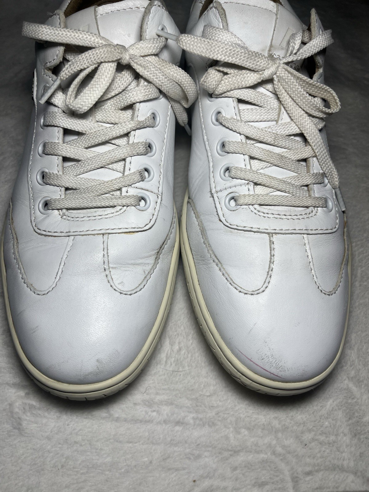 Piloti Shift Driving Sneakers Low Top White Leather Men’s Size 8