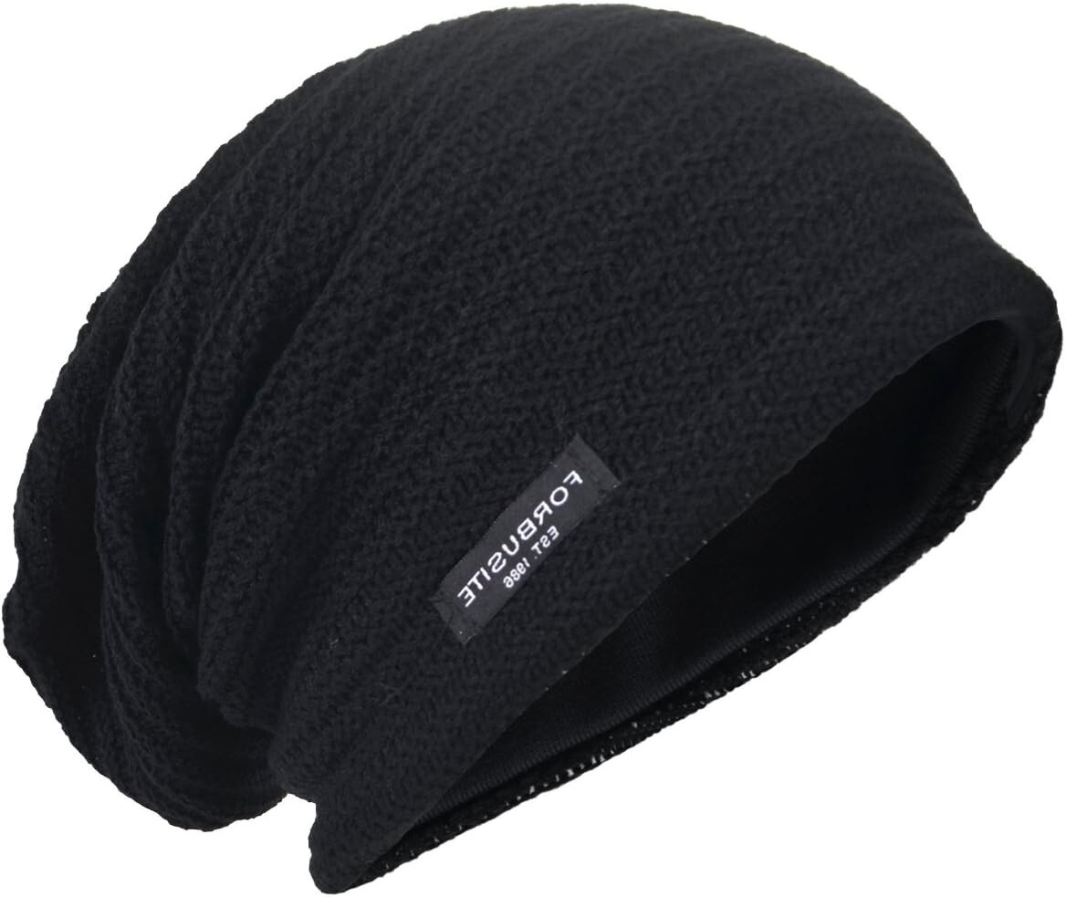 Men’s Oversize Skull Slouch Beanie Large Skullcap Knit Hat