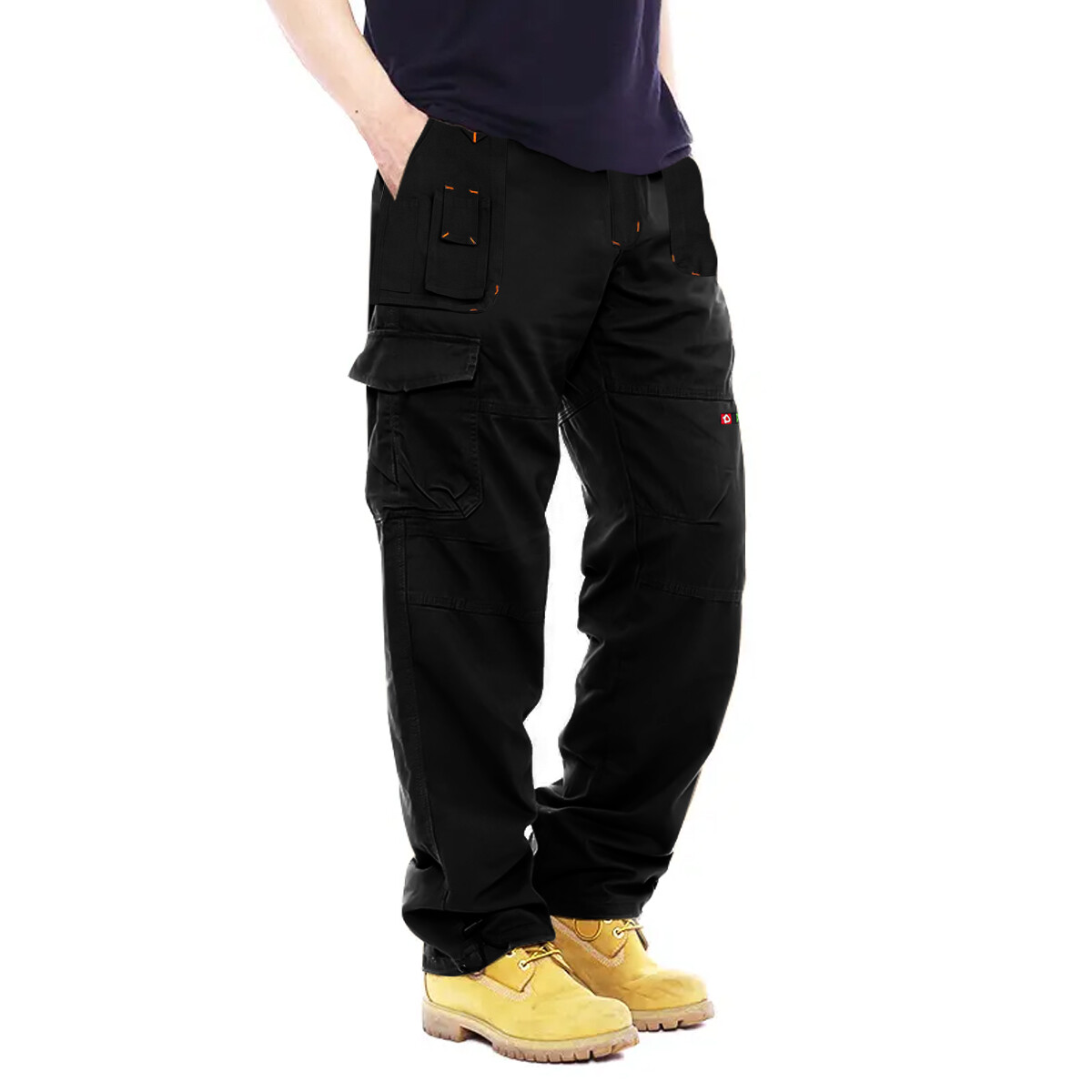 Mens Cargo Combat Work Trousers Size 30 to 44 Black Navy Trousers with Knee Pads