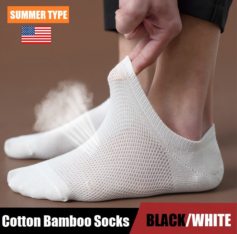 12× Cotton Bamboo Socks Summer Breathe Scoks Low Cut Sport Nonslip Men/Women USA