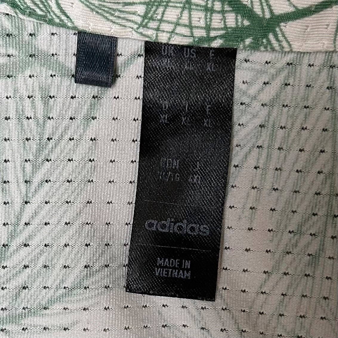 EUC Adidas Ultimate 365 Pine Print Men’s Polo Golf Shirt White Green Size XL