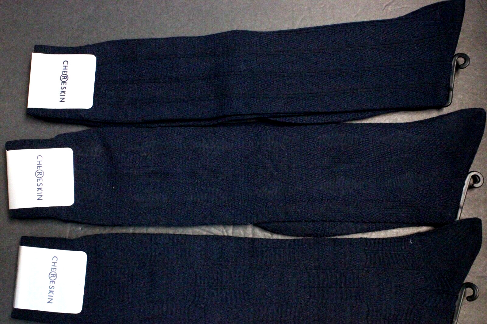3 pair Knee high Socks Men’s Over the Calf Cotton Blend Socks NAVY Blue WR
