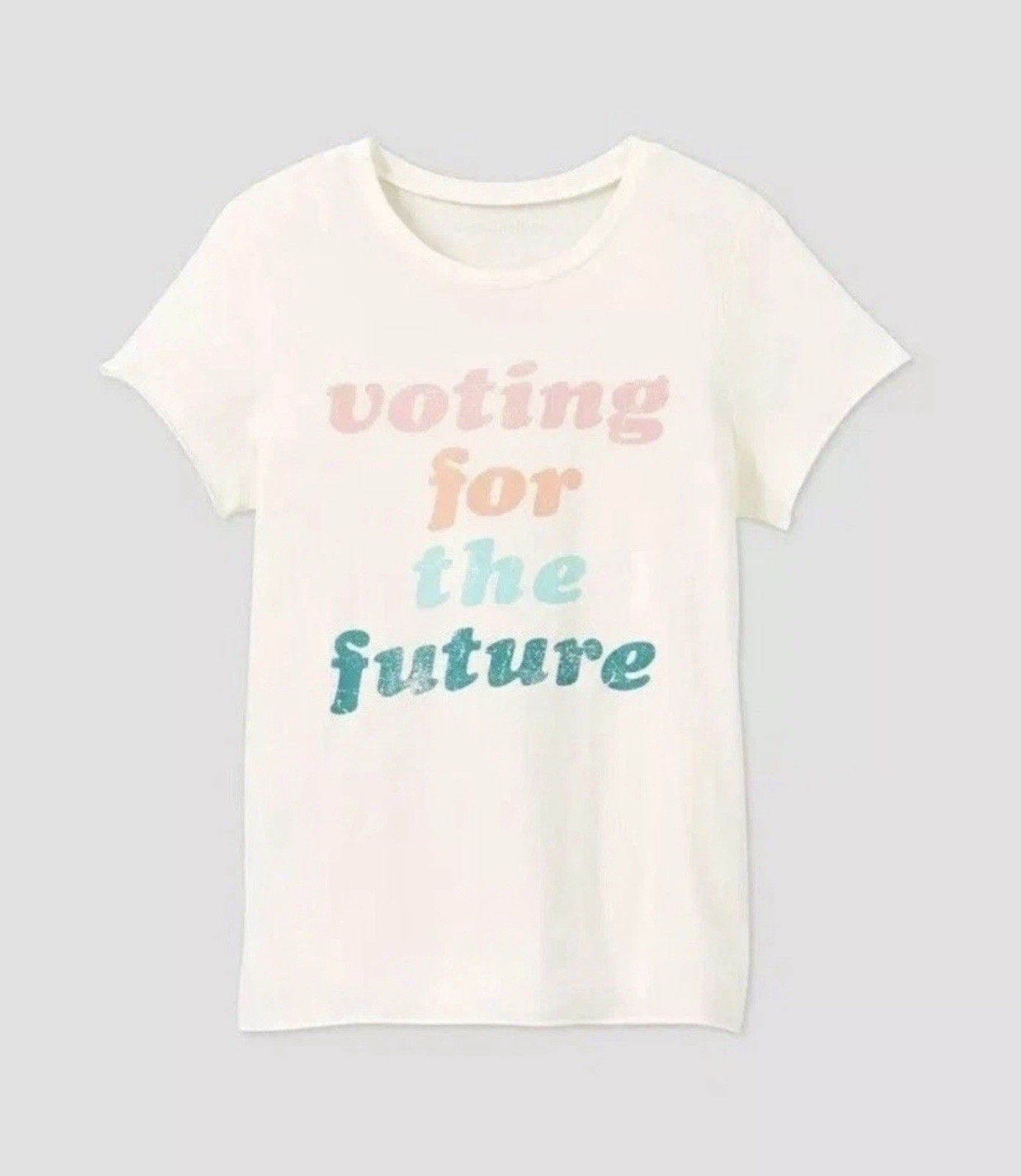 Grayson Threads Women’s Vote Voting For The Future Cream T Shirt NWT M