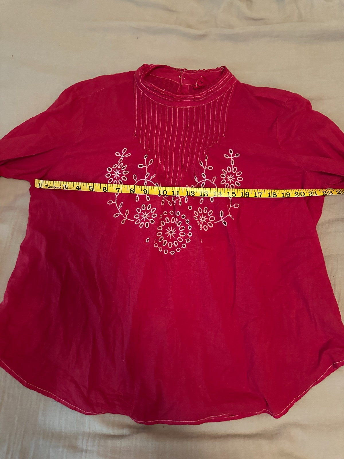Womens Gap Red Eyelet Cotton Summer Blouse – Size M