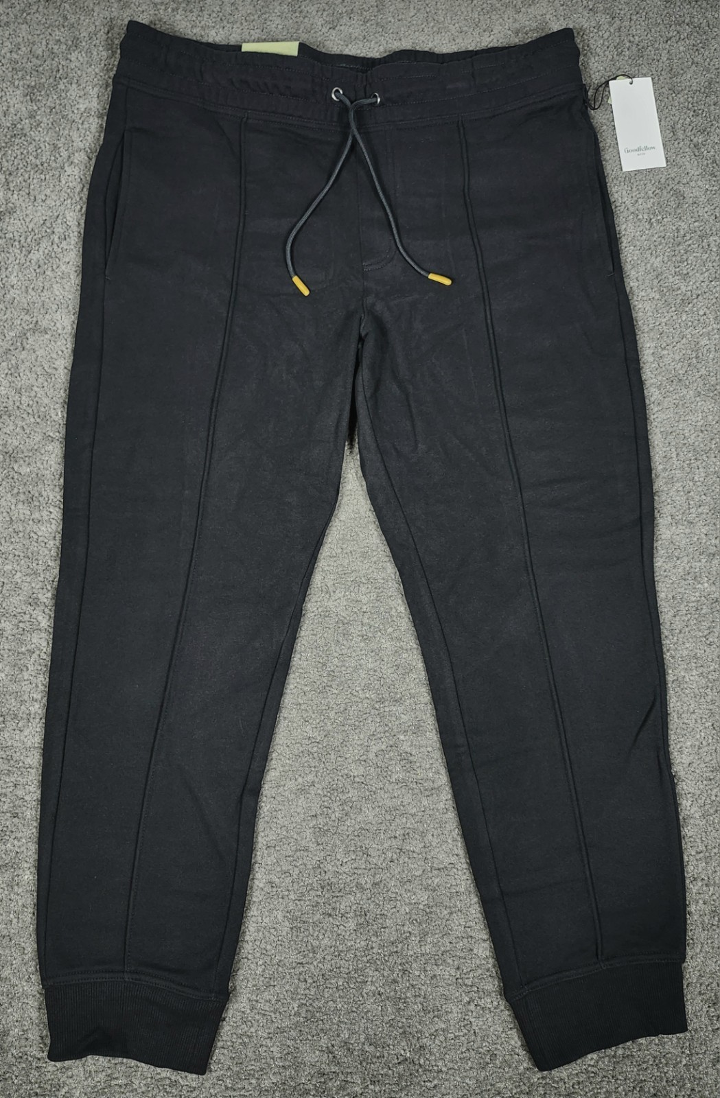 Men’s Jogger Pants L 38×29 Fleece Black Slim Leg Goodfellow Knit Tapered Leg