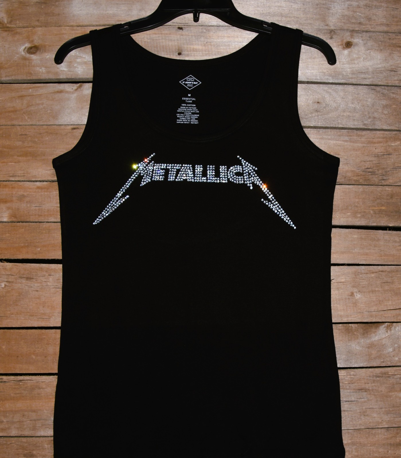 Metallica rhinestone bling shirt or tank XS S M L XL XXL 1X 2X 3X 4X 5X clear