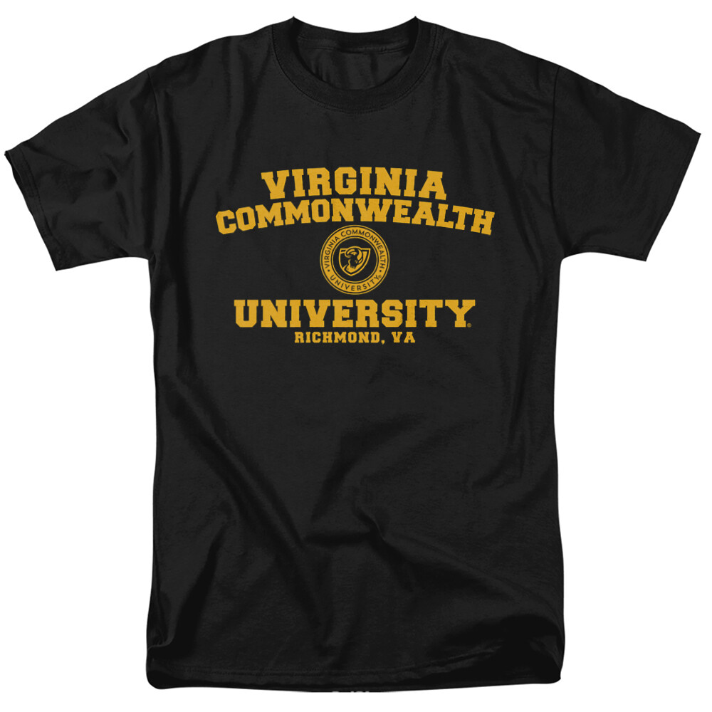 Virginia Commonwealth University Adult T-Shirt Circle Logo, Black, S-7XL