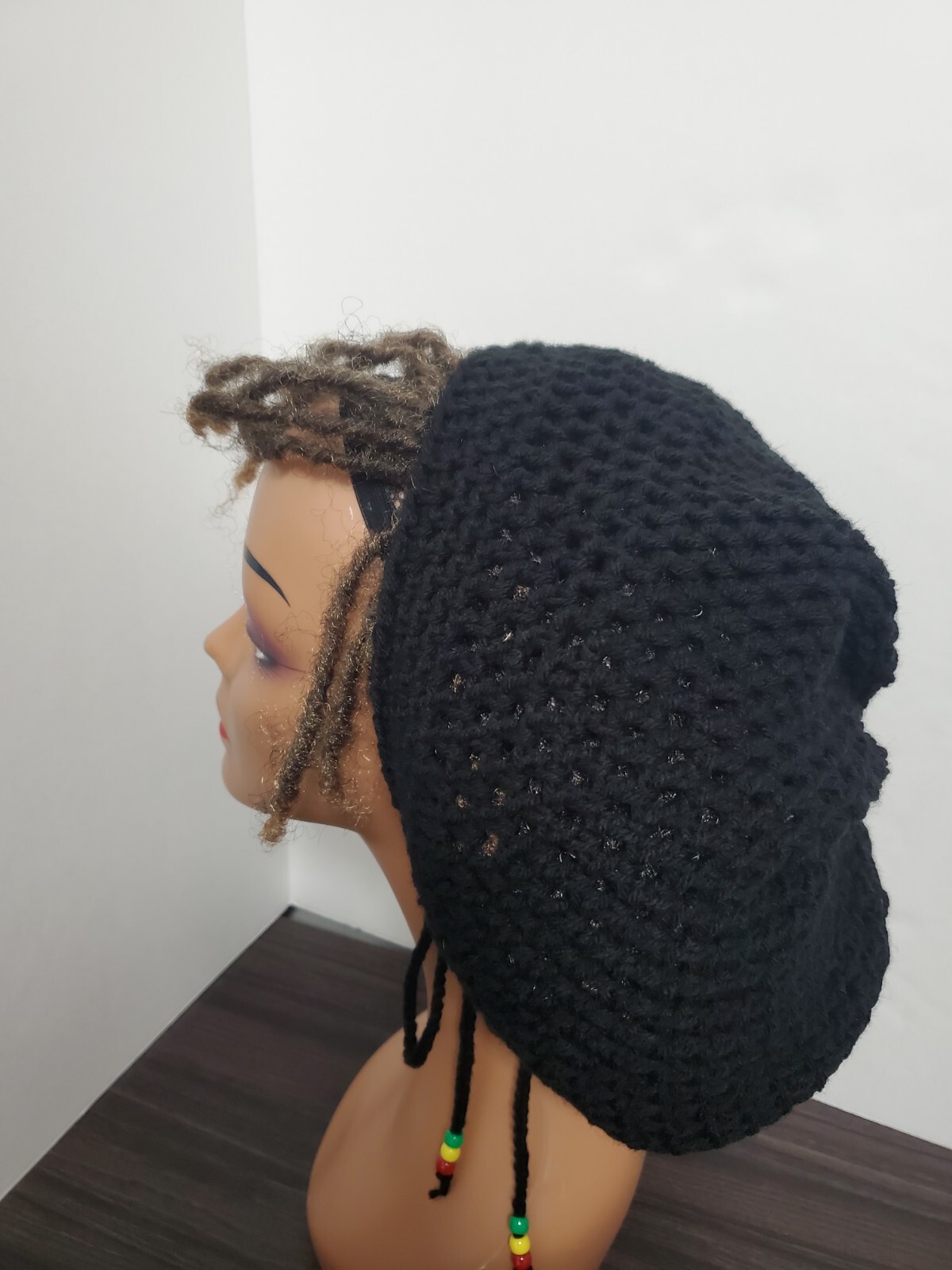 Rastafarian Crochet Slouch Hat reggae hip hop dreadlocks baggy beanie