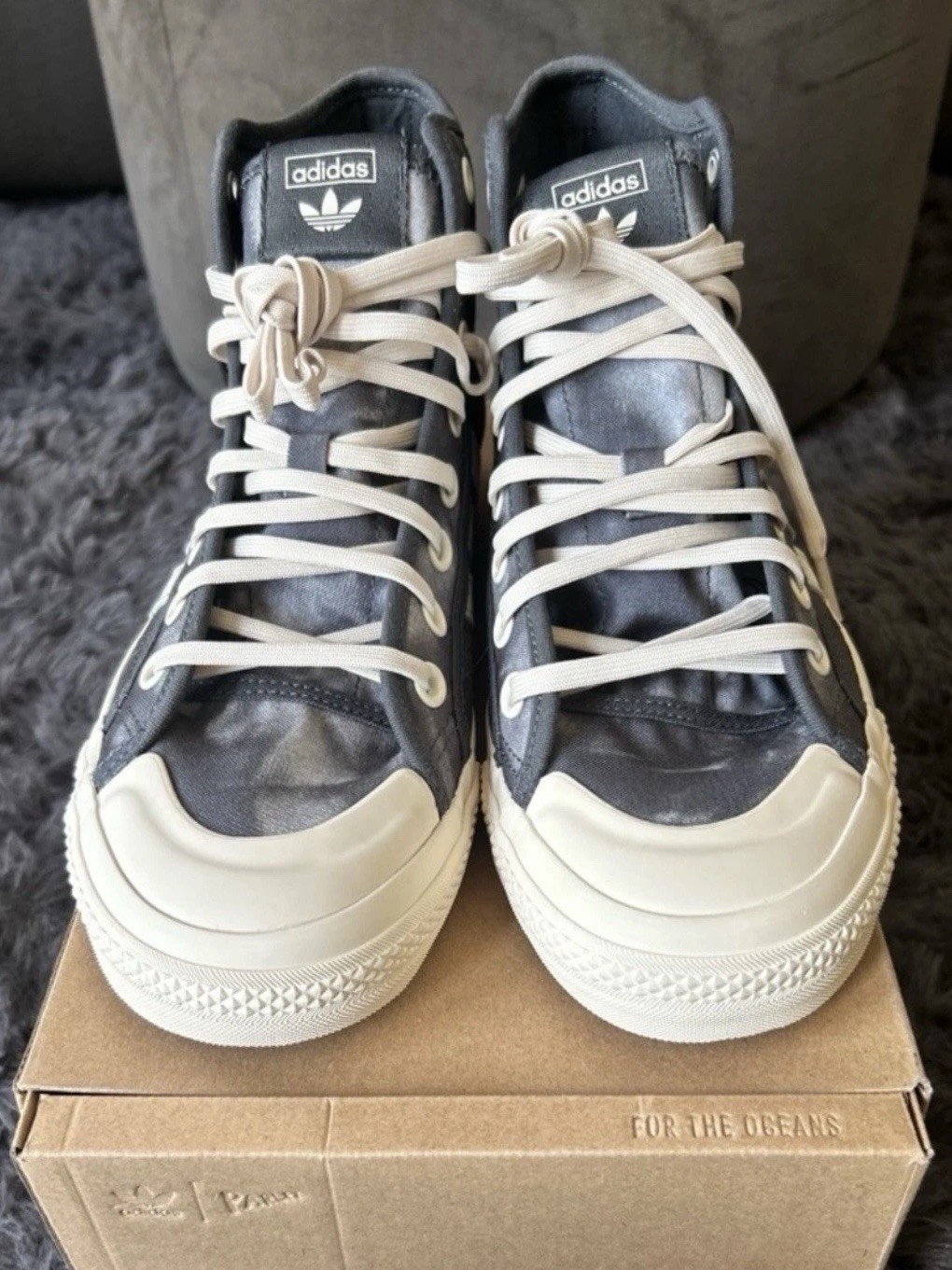 adidas Nizza Hi RF Men’s High Top Bleached Grey Wonder White GX4586 2022 Size 12