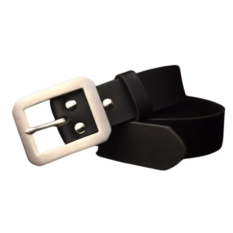 5.5mm Thick Vegetable Tanned Saddle Leather Belt Full Grain Steel Buckle 3.8CM