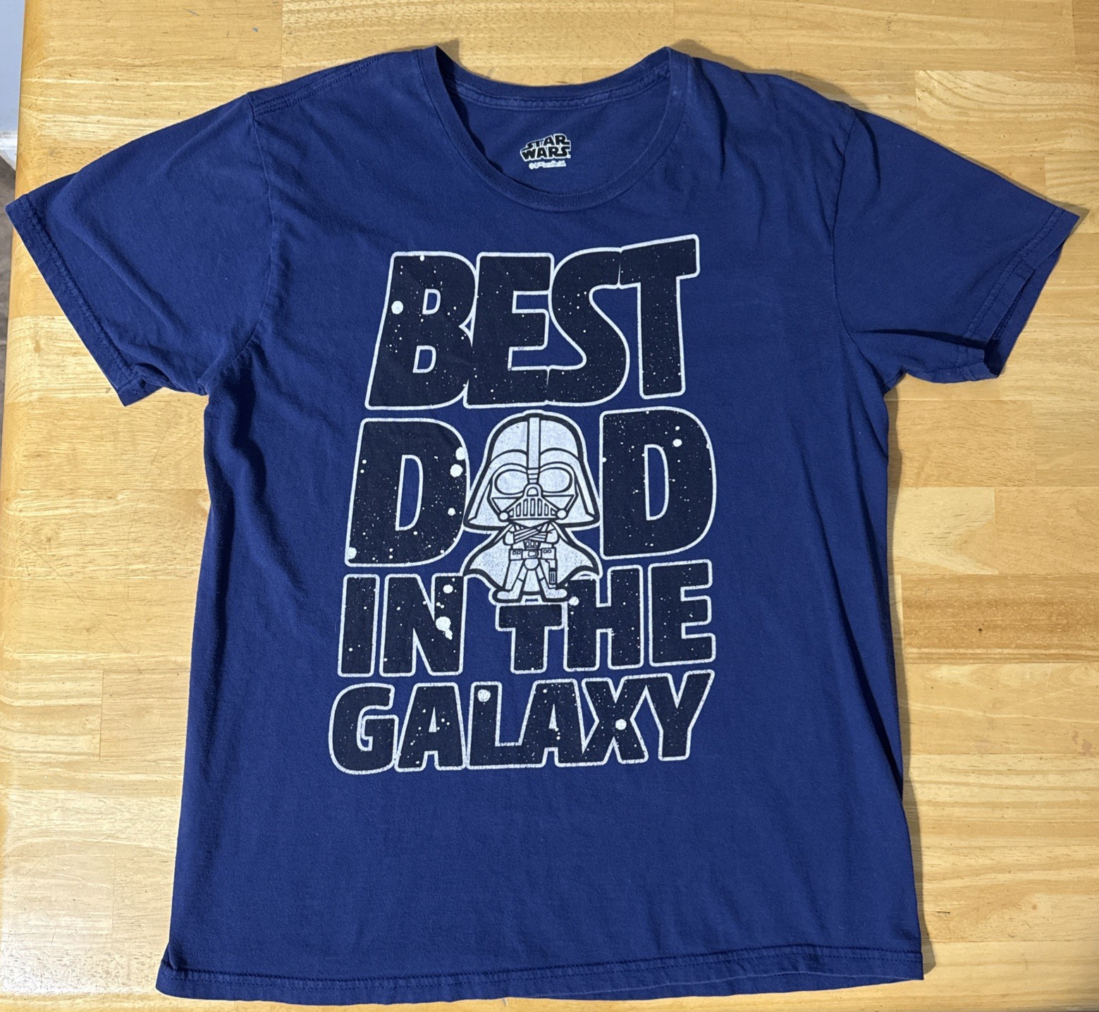 Star Wars Best Dad in the Galaxy T-Shirt Darth Vader Medium M Navy Father Day