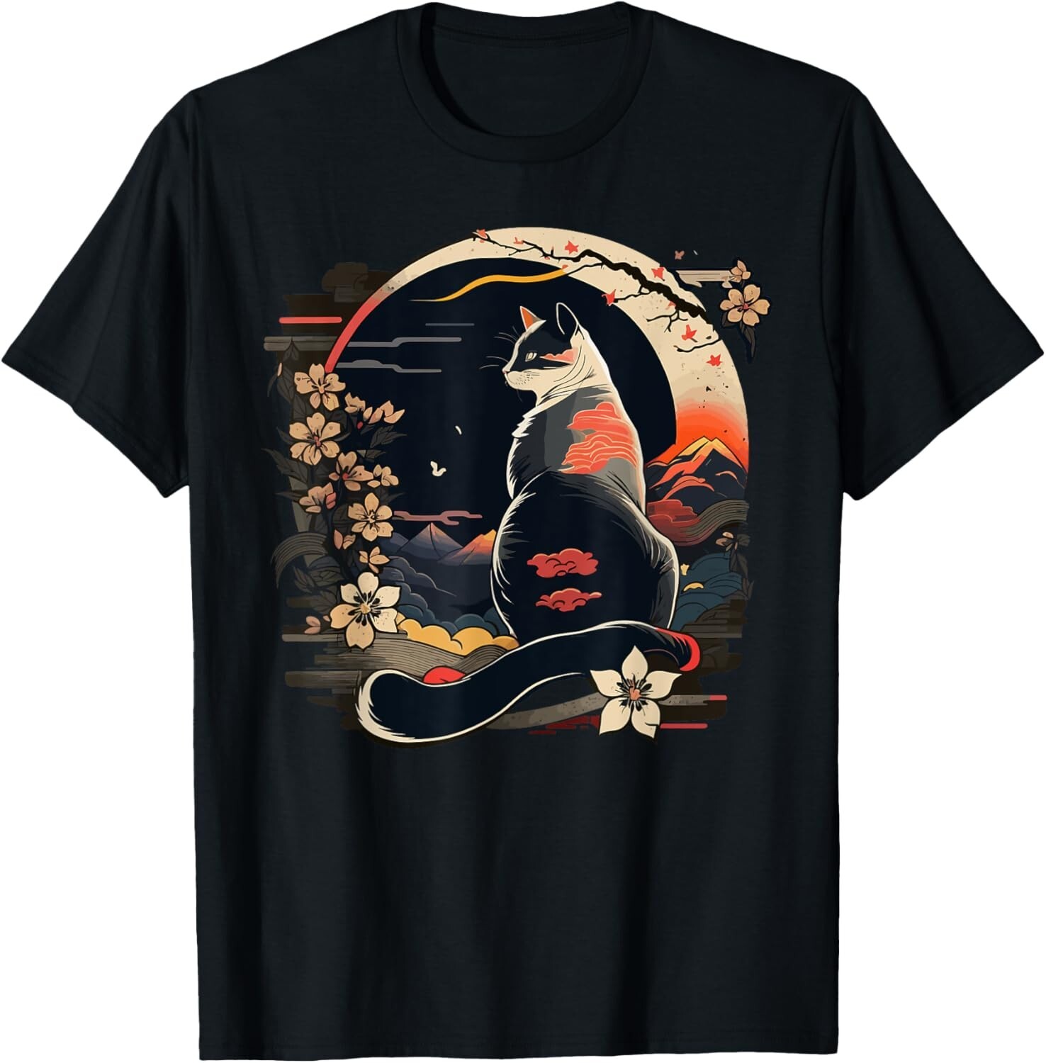 Kawaii Cat Anime Japanese Retro Men Women Funny Cat T-Shirt