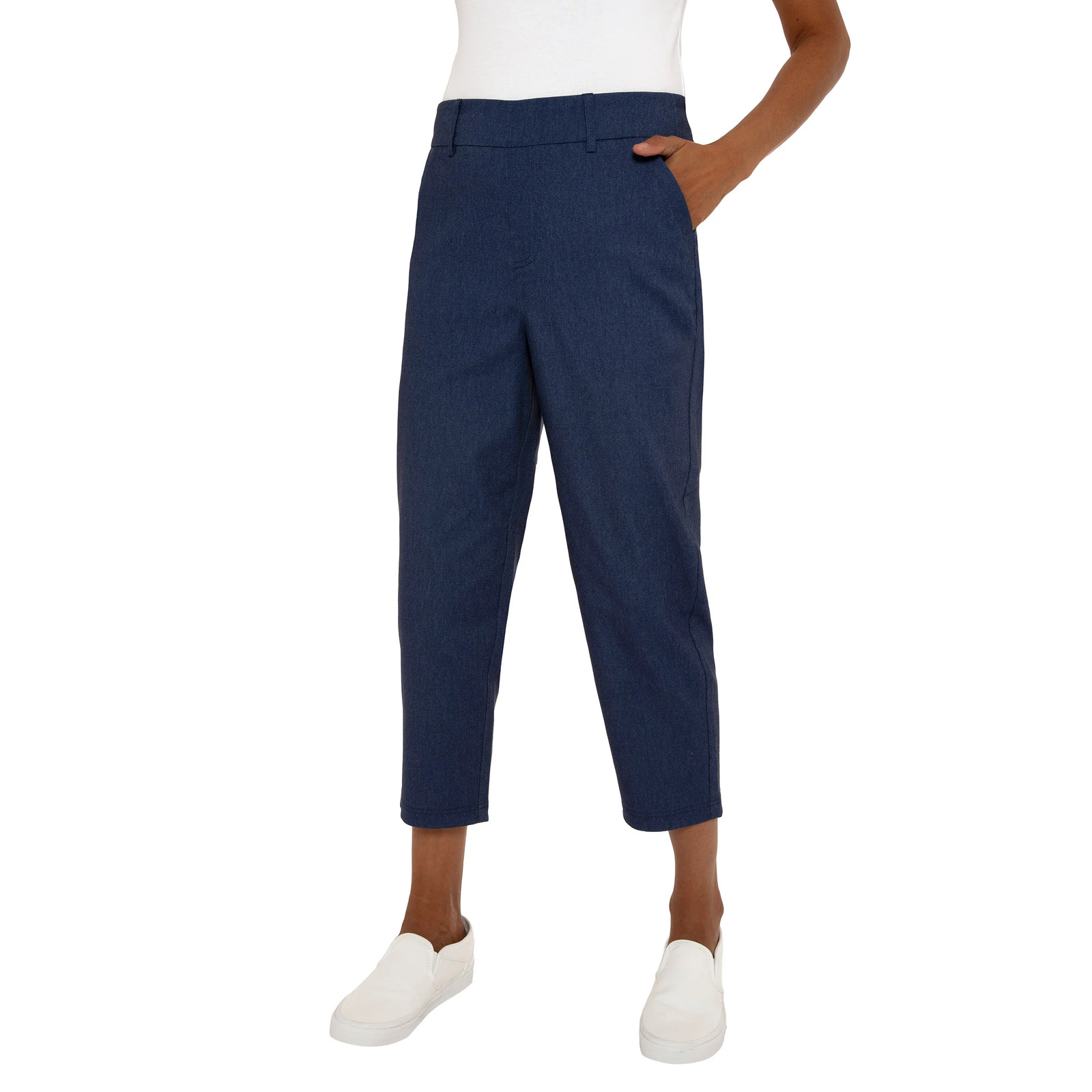 Mario Serrani Women’s Pull-On Capri Front Pockets Mid Rise