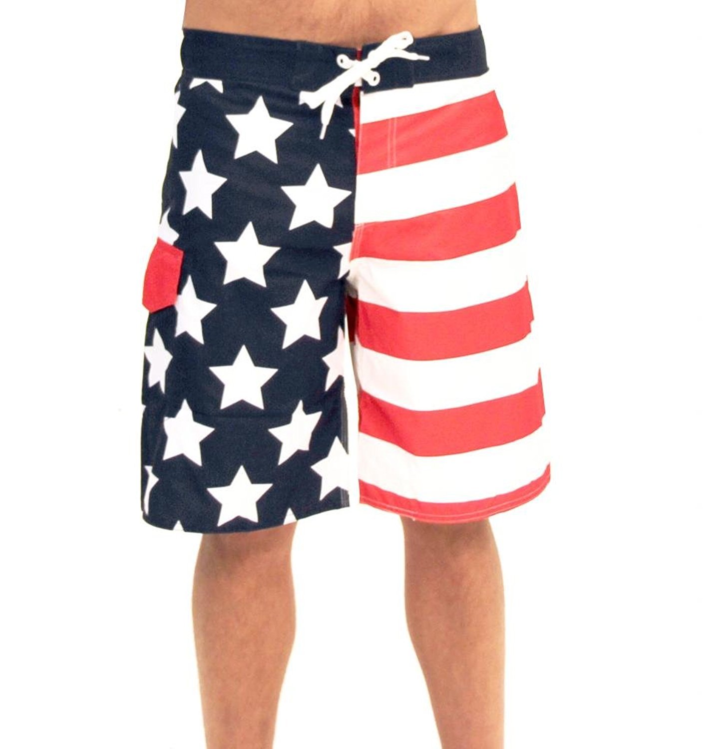 Adult Mens United States Patriot American Flag Stars and Stripes Boardshorts