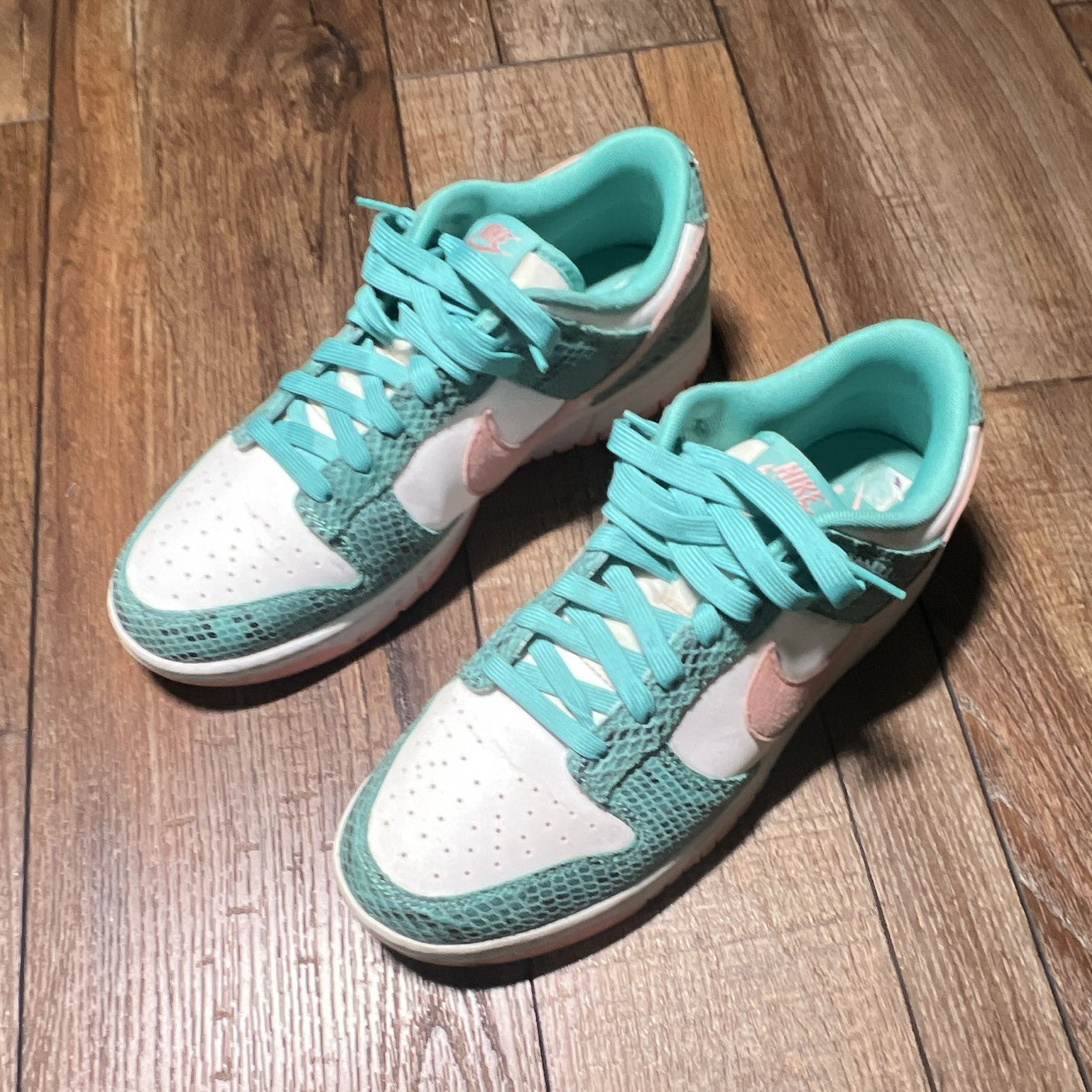 Nike Dunk Low Washed Teal Snakeskin DR8577-300 Size 9.5