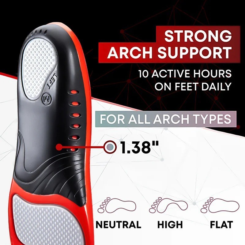 Plantar Fasciitis High Arch Support Insoles for Men Women, Arch Support Inserts.
