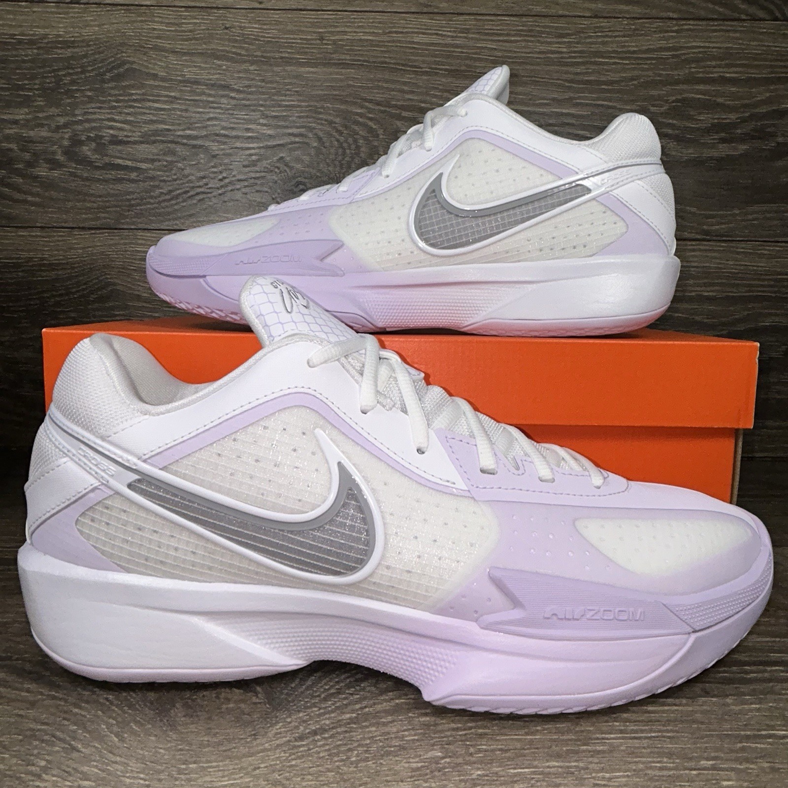 Nike Men’s GT Cut Cross White Grape Athletic Basketball Shoes Sneakers Trainers