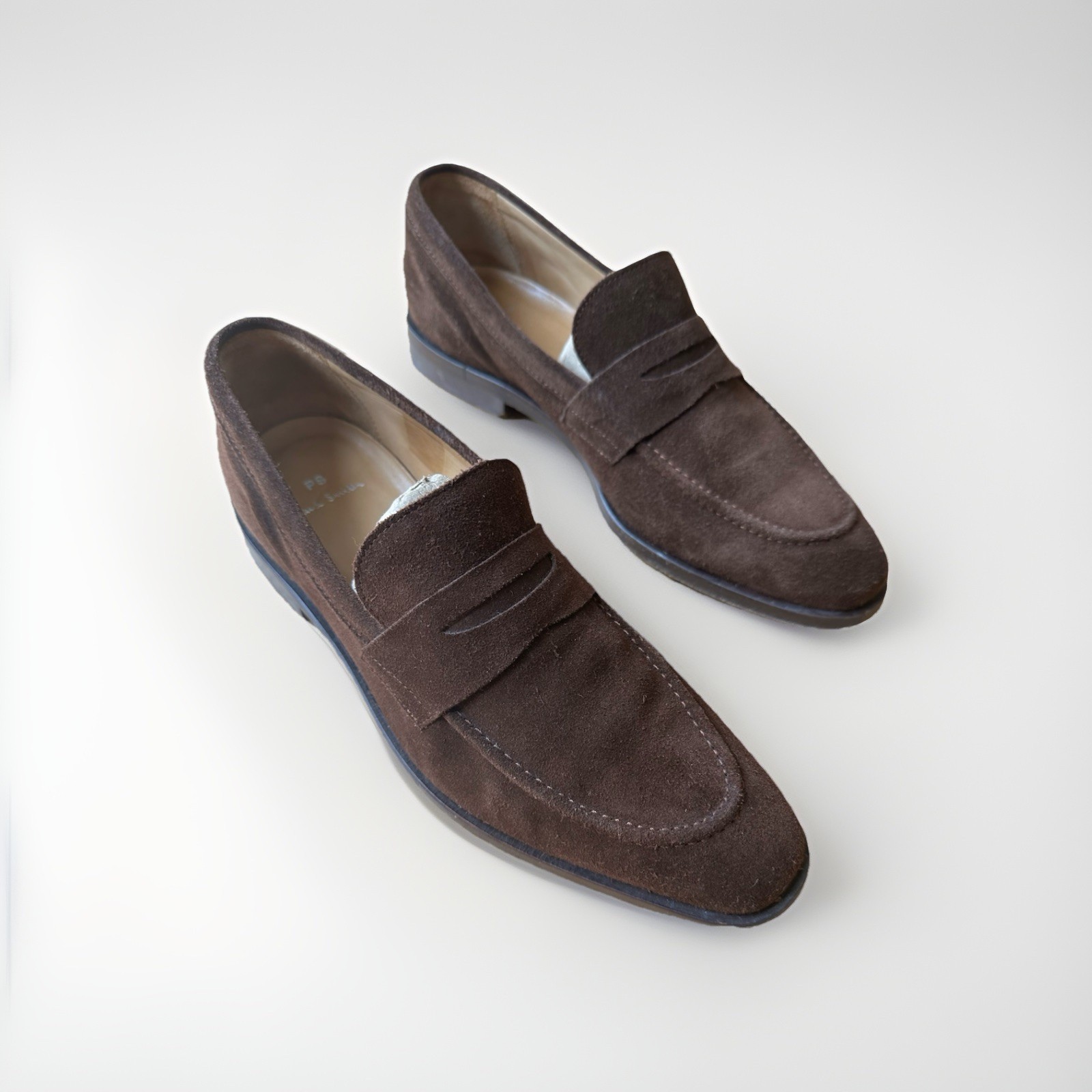 Paul Smith Rossi Chocolate Suede Loafers 41EU/7UK/8US Made In Portugal