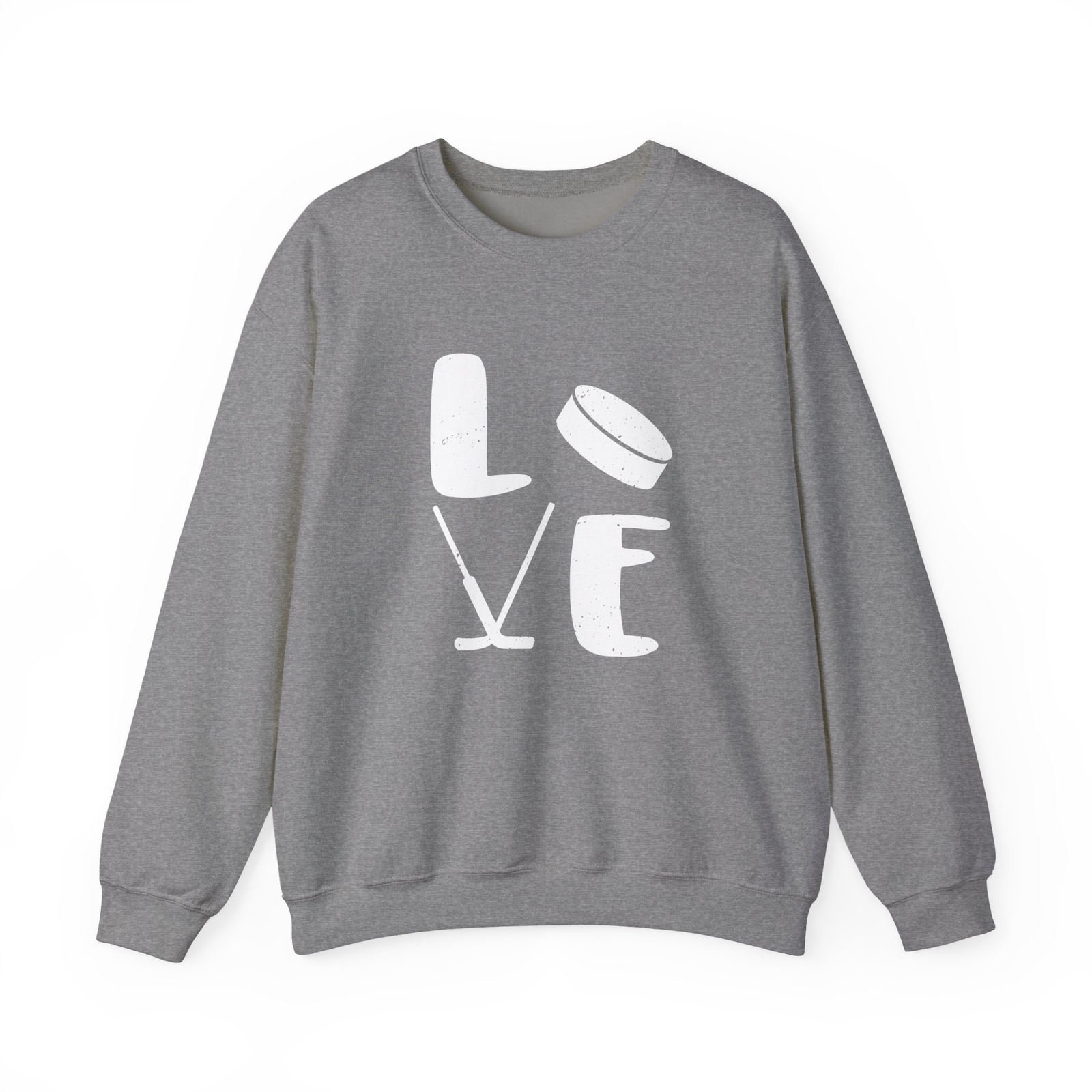 Ice Hockey Sweatshirt, Love Hockey Winter Sports Lovers Women Men Sweatshirt