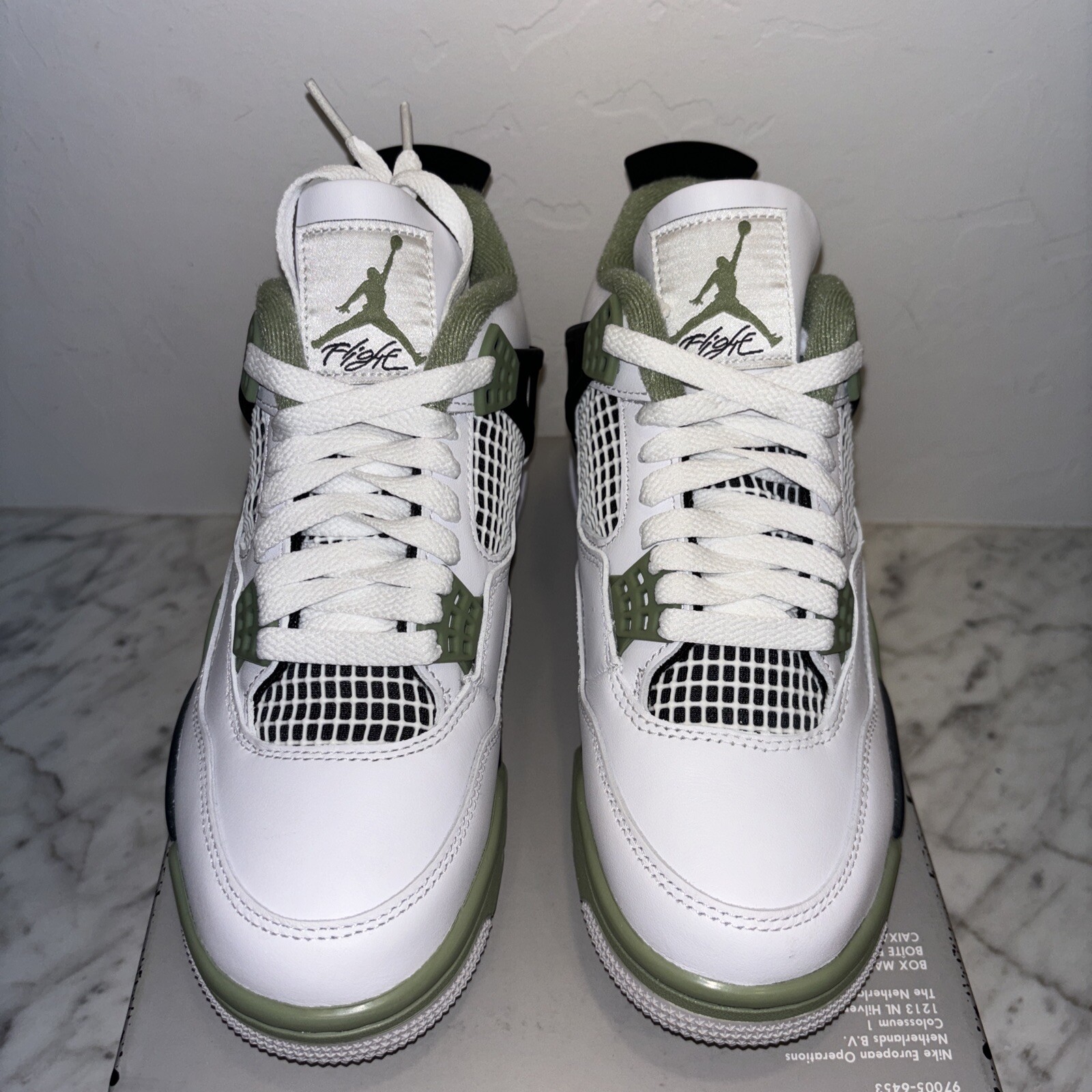Jordan 4 Seafoam Retro 6.5 Women / Men 5 AQ9129-103 NEW Oil Green Dark Ash Grey